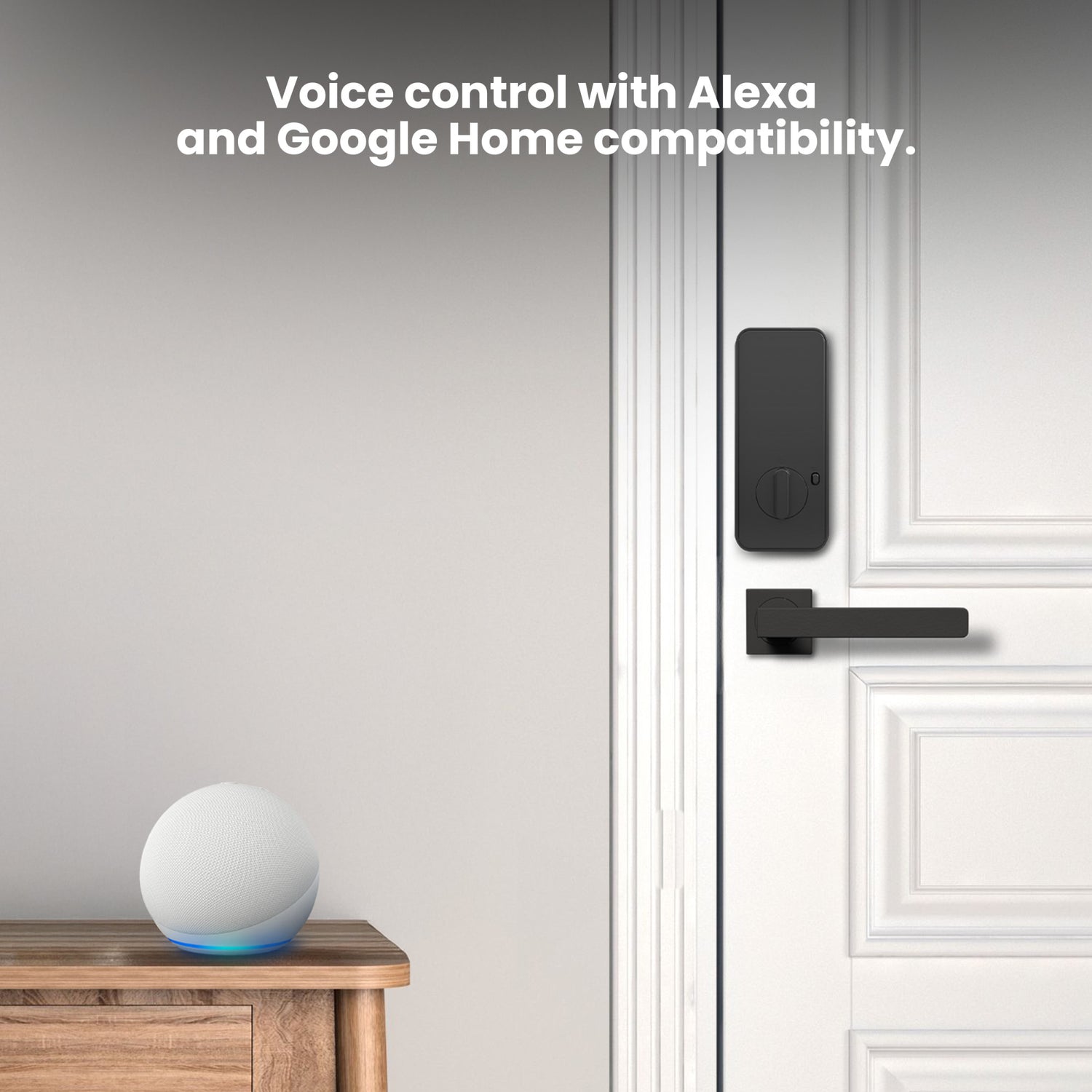 Smart Door Lock with Camera Doorbell, Matte Black