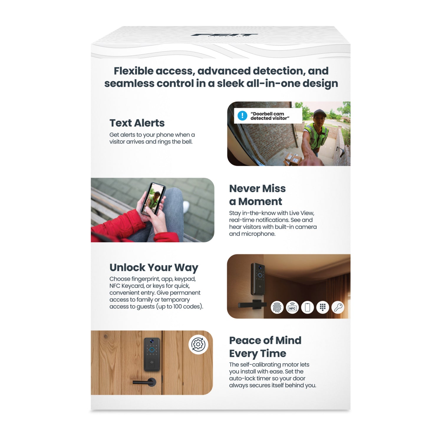 Smart Door Lock with Camera Doorbell, Matte Black
