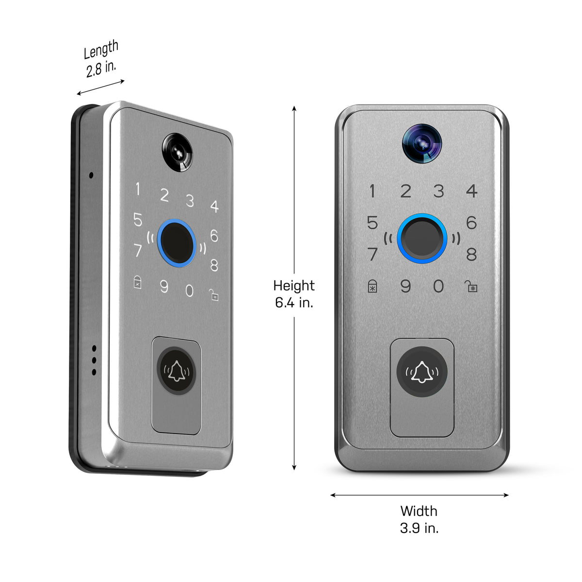 Smart Door Lock with Camera Doorbell, Satin Nickel