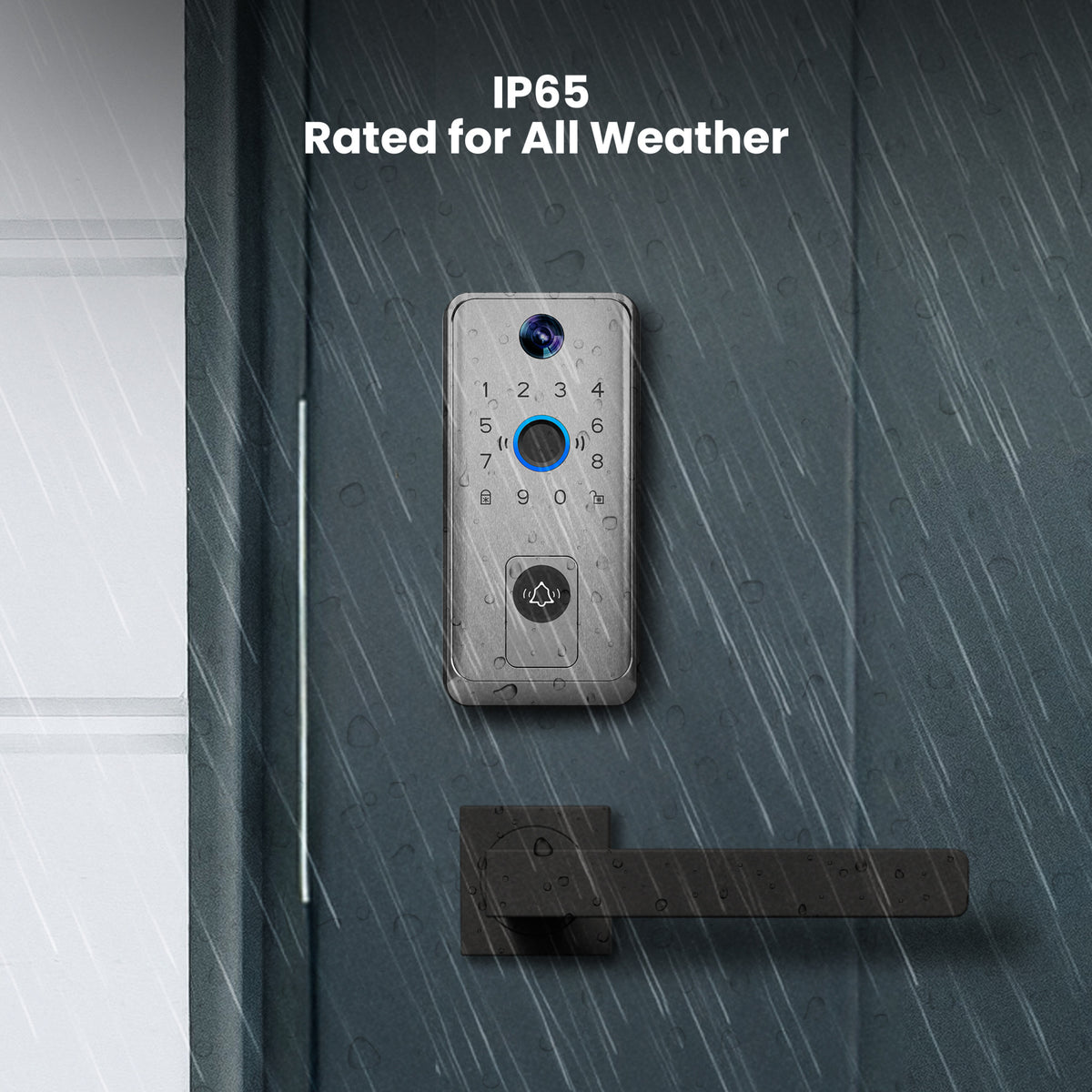 Smart Door Lock with Camera Doorbell, Satin Nickel