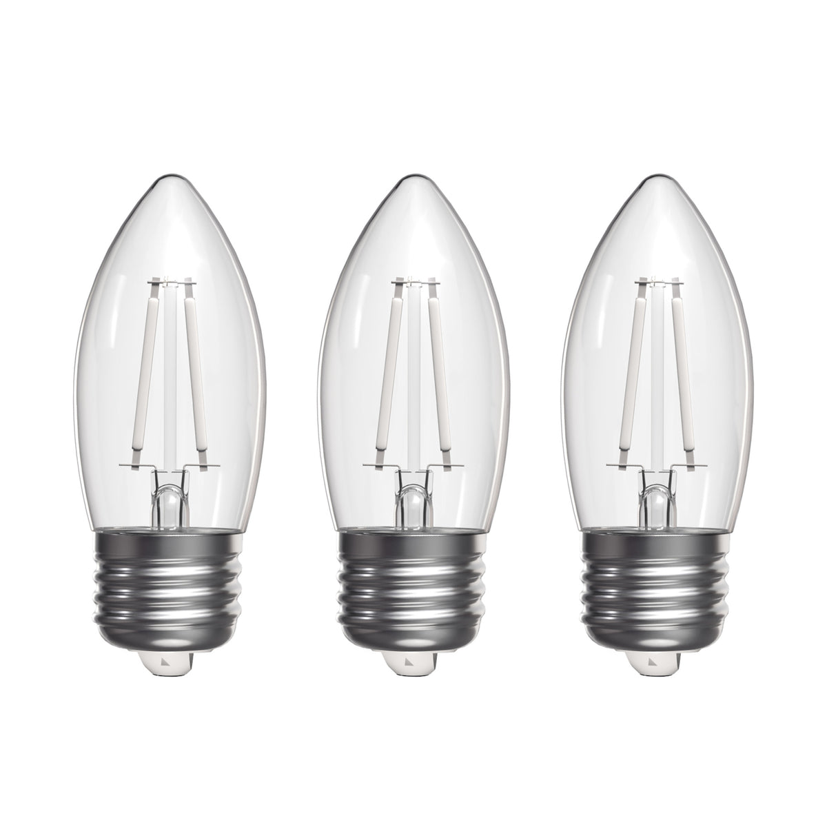 5.5W (60W Equivalent) Selectable White E26 Base BA10 Dimmable Torpedo Tip White Filament LED Bulb (3-Pack)