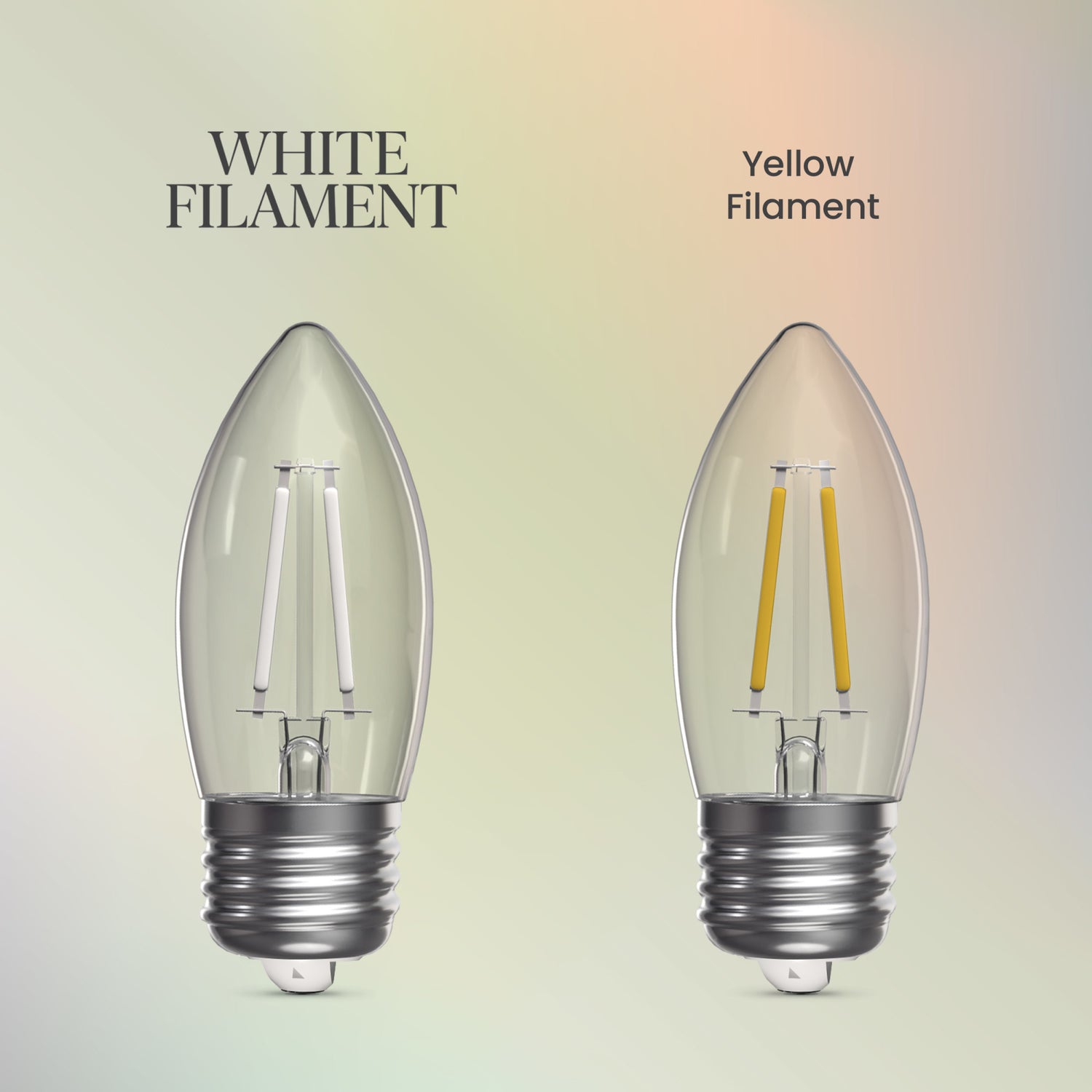 5.5W (60W Equivalent) Selectable White E26 Base BA10 Dimmable Torpedo Tip White Filament LED Bulb (3-Pack)