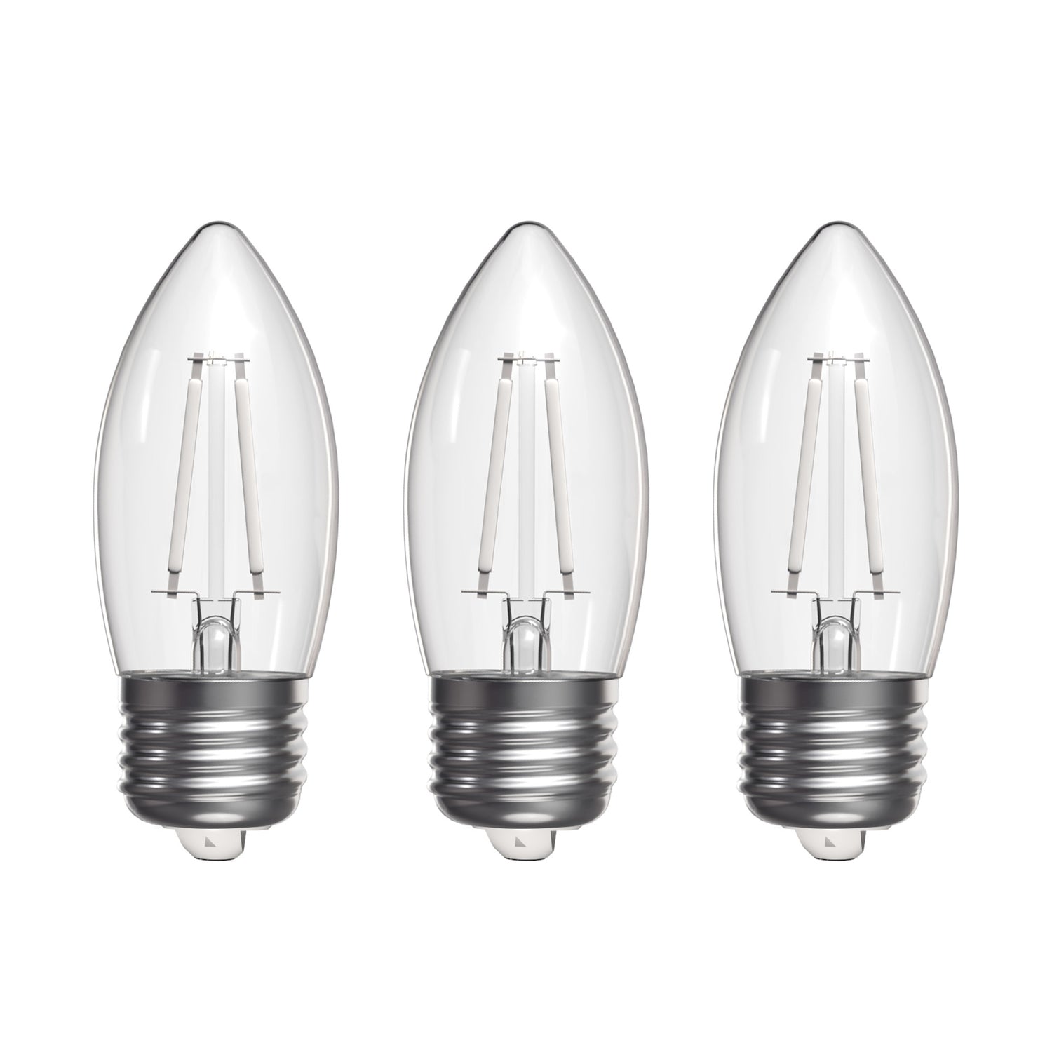 5.5W (60W Equivalent) Selectable White E26 Base BA10 Dimmable Torpedo Tip White Filament LED Bulb (3-Pack)