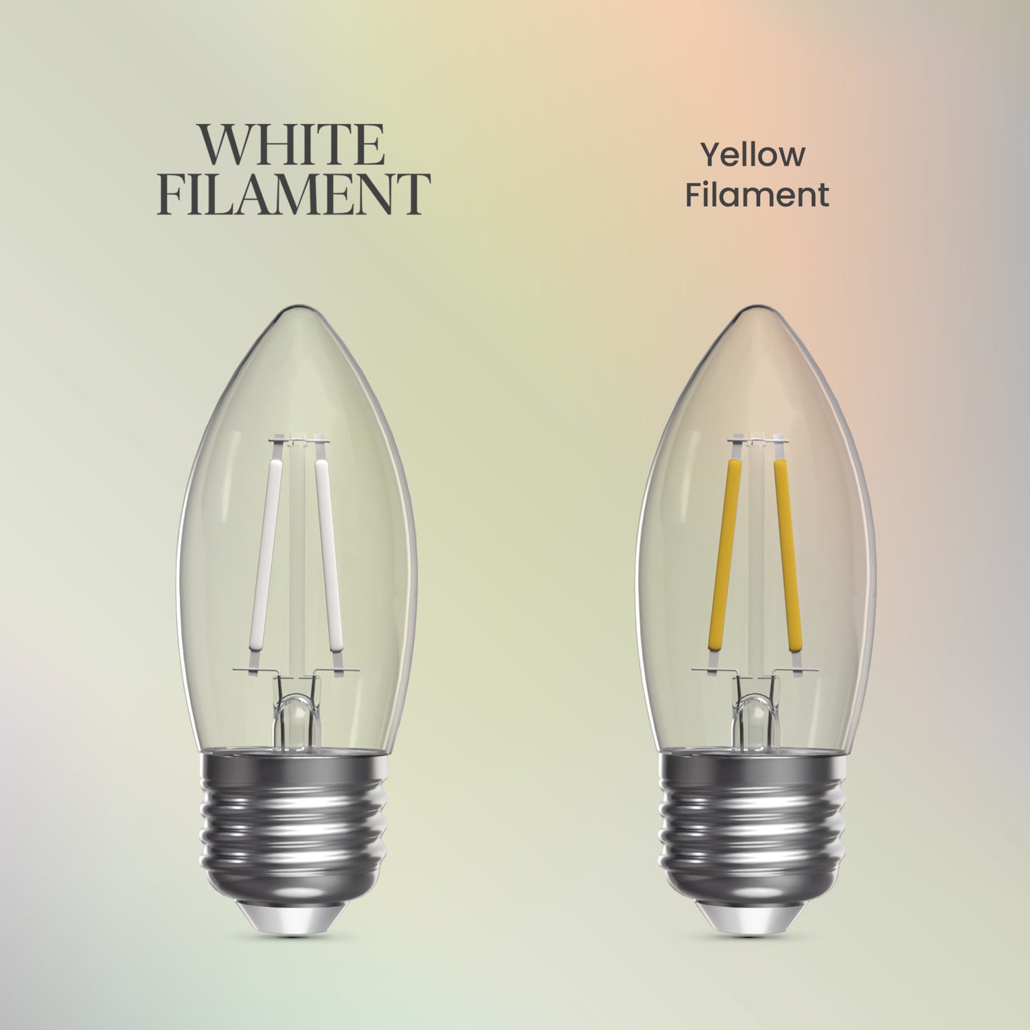 5.5W (60W Equivalent) Soft White (2700K) B10 Shape (E26 Base) Torpedo Tip White Filament LED Bulb (3-Pack)