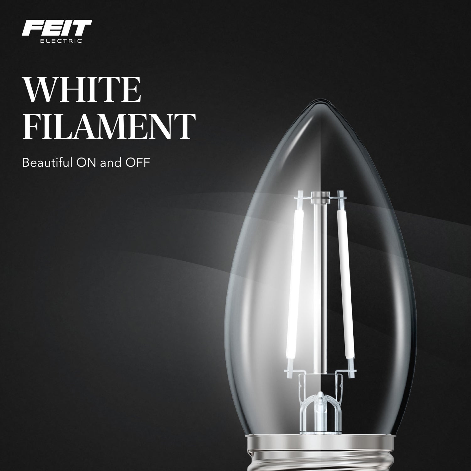 5.5W (60W Equivalent) True White (3500K) E26 Base B10 Torpedo Tip White Filament LED Bulb (3-Pack)