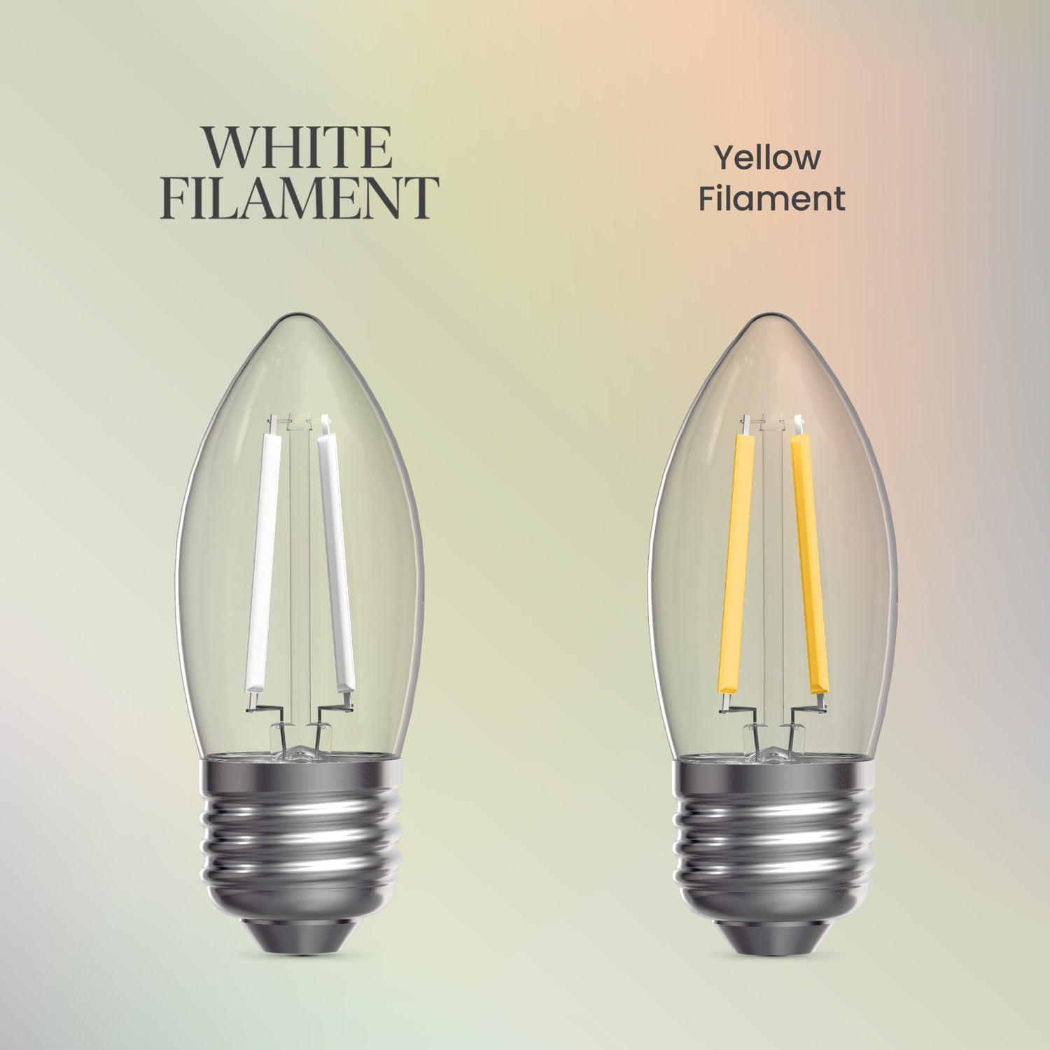 5.5W (60W Equivalent) True White (3500K) E26 Base B10 Torpedo Tip White Filament LED Bulb (3-Pack)