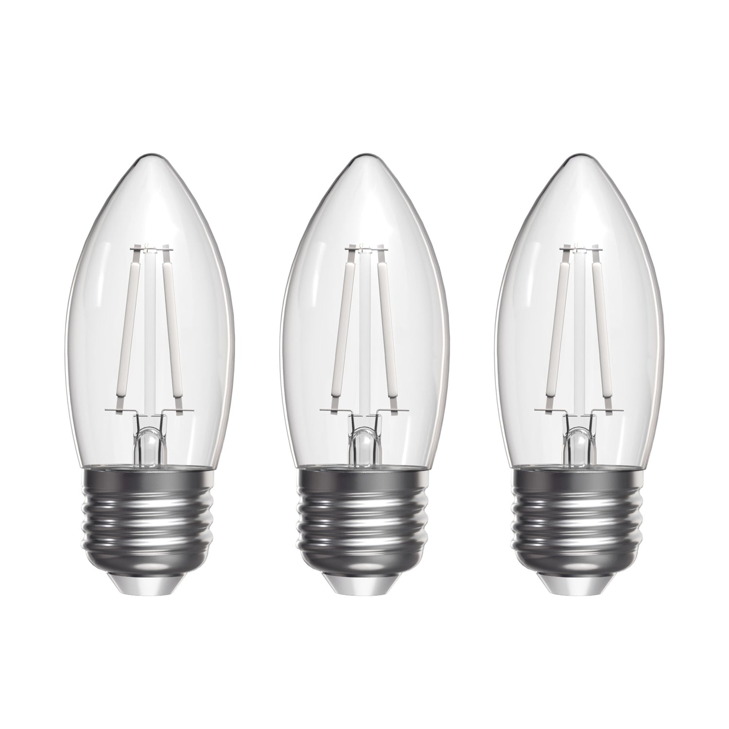 5.5W (60W Equivalent) Daylight White (5000K) Chandelier B10 (E26 Base) Torpedo Tip White Filament LED Bulb (3-Pack)