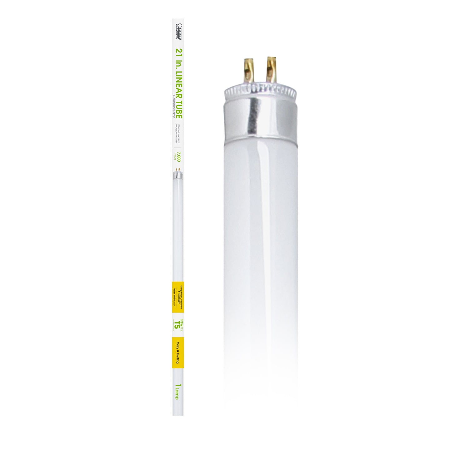 21 in. 13W Bright White (3000K) G5 Base (T5 Replacement) Fluorescent Linear Light Tube