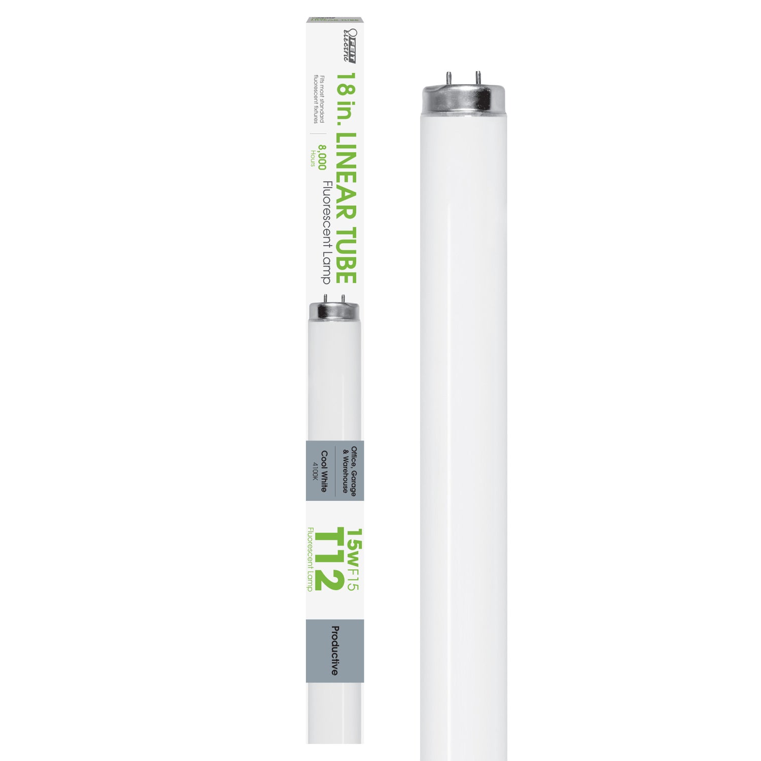 18 in. 15W Cool White (4100K) G13 Base (T12 Replacement) Fluorescent Linear Light Tube
