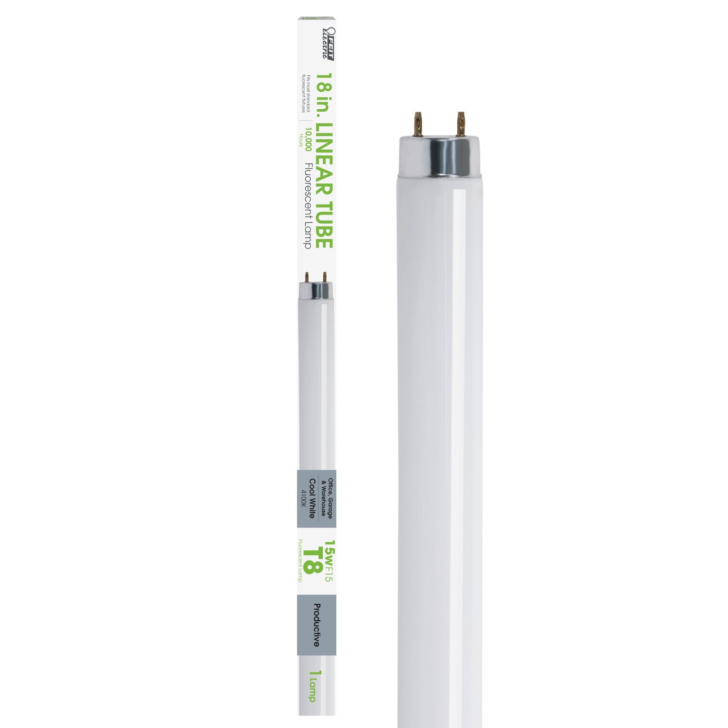 18 in. 15W Cool White (4100K) G13 Base (T8 Replacement) Fluorescent Linear Light Tube