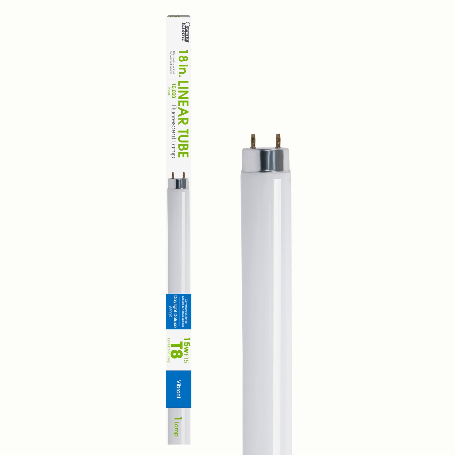 18 in. 15W Daylight Deluxe (6500K) G13 Base (T8 Replacement) Fluorescent Linear Light Tube