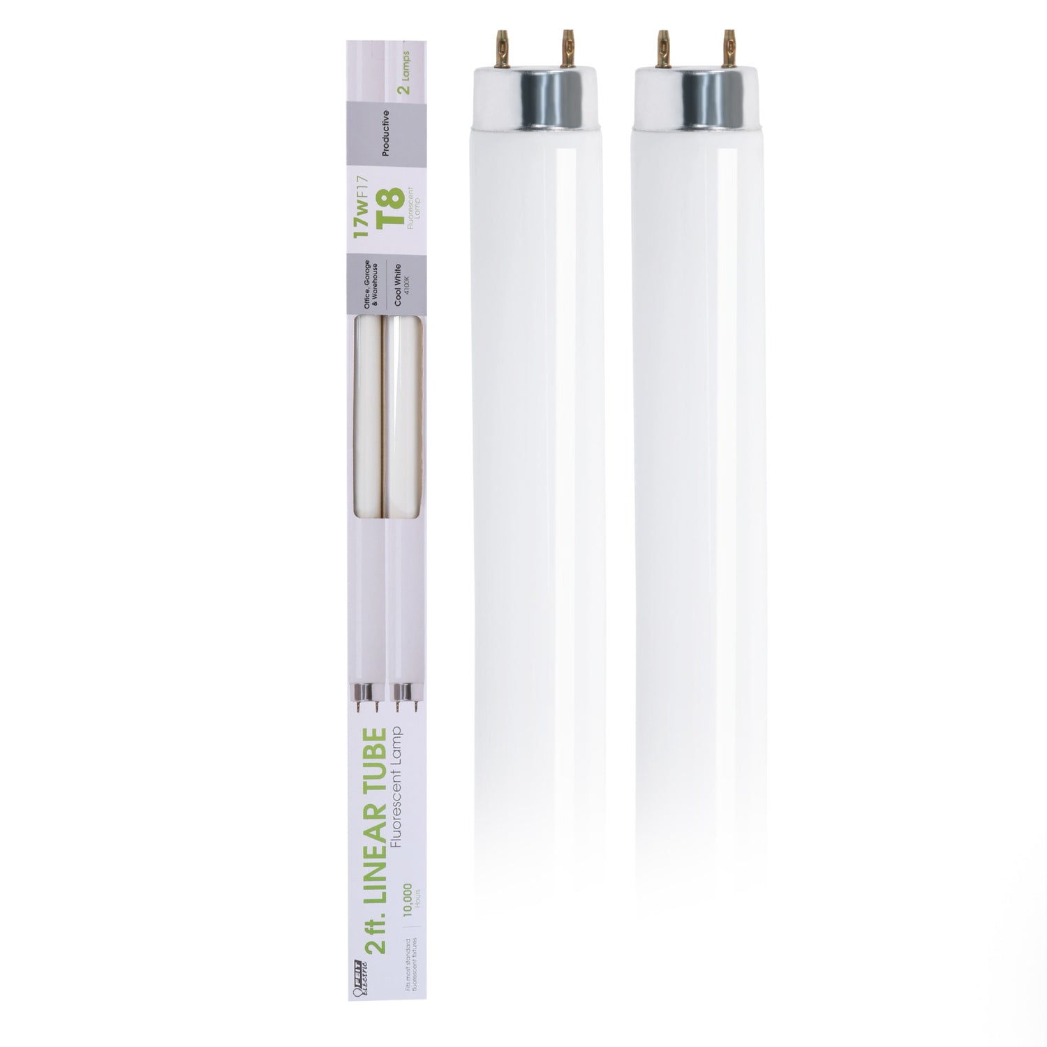 2 ft. 17W Cool White (4100K) G13 Base (T8 Replacement) Fluorescent Linear Light Tube (2-Pack)