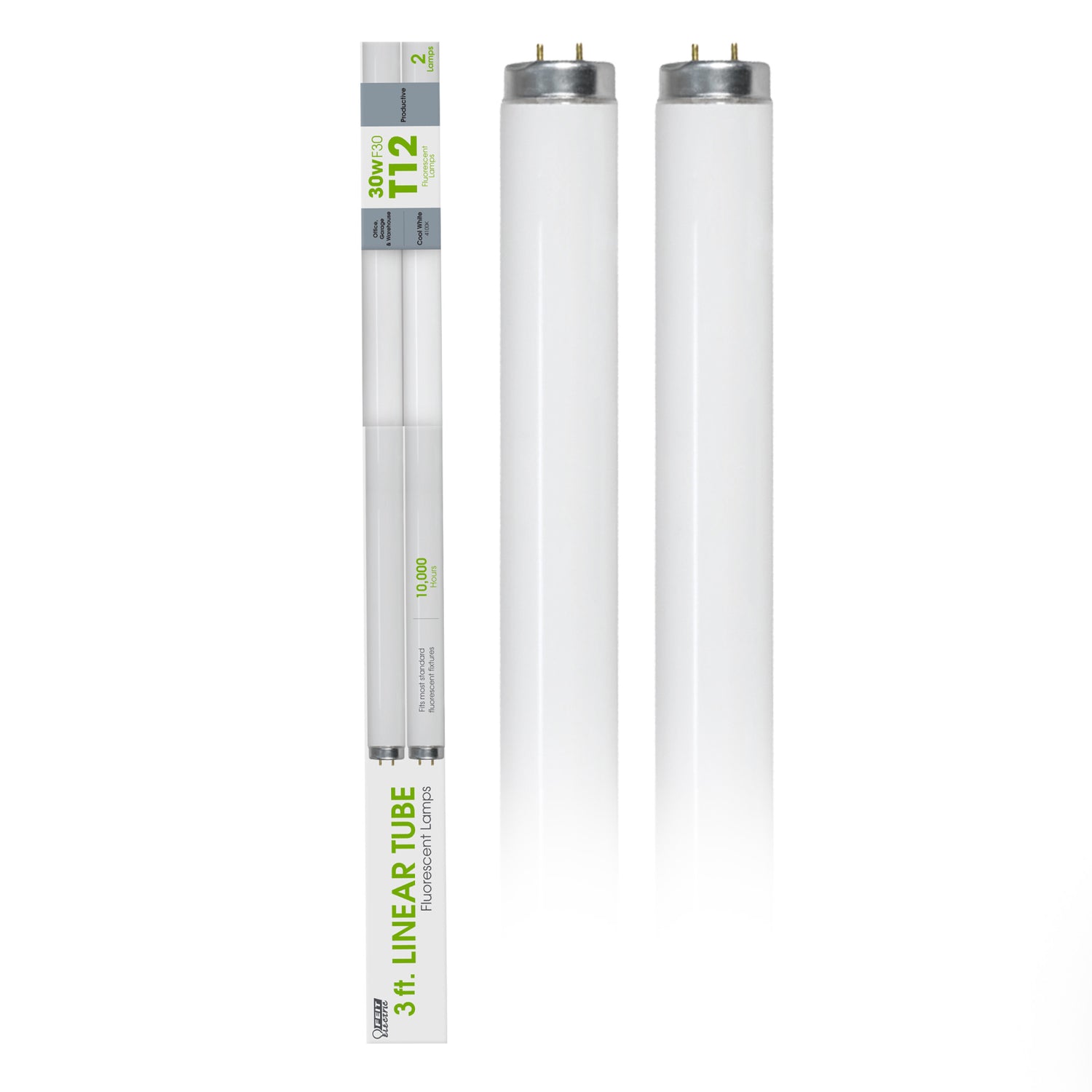 3 ft. 30W Cool White (4100K) G13 Base (T12 Replacement) Fluorescent Linear Light Tube (2-Pack)