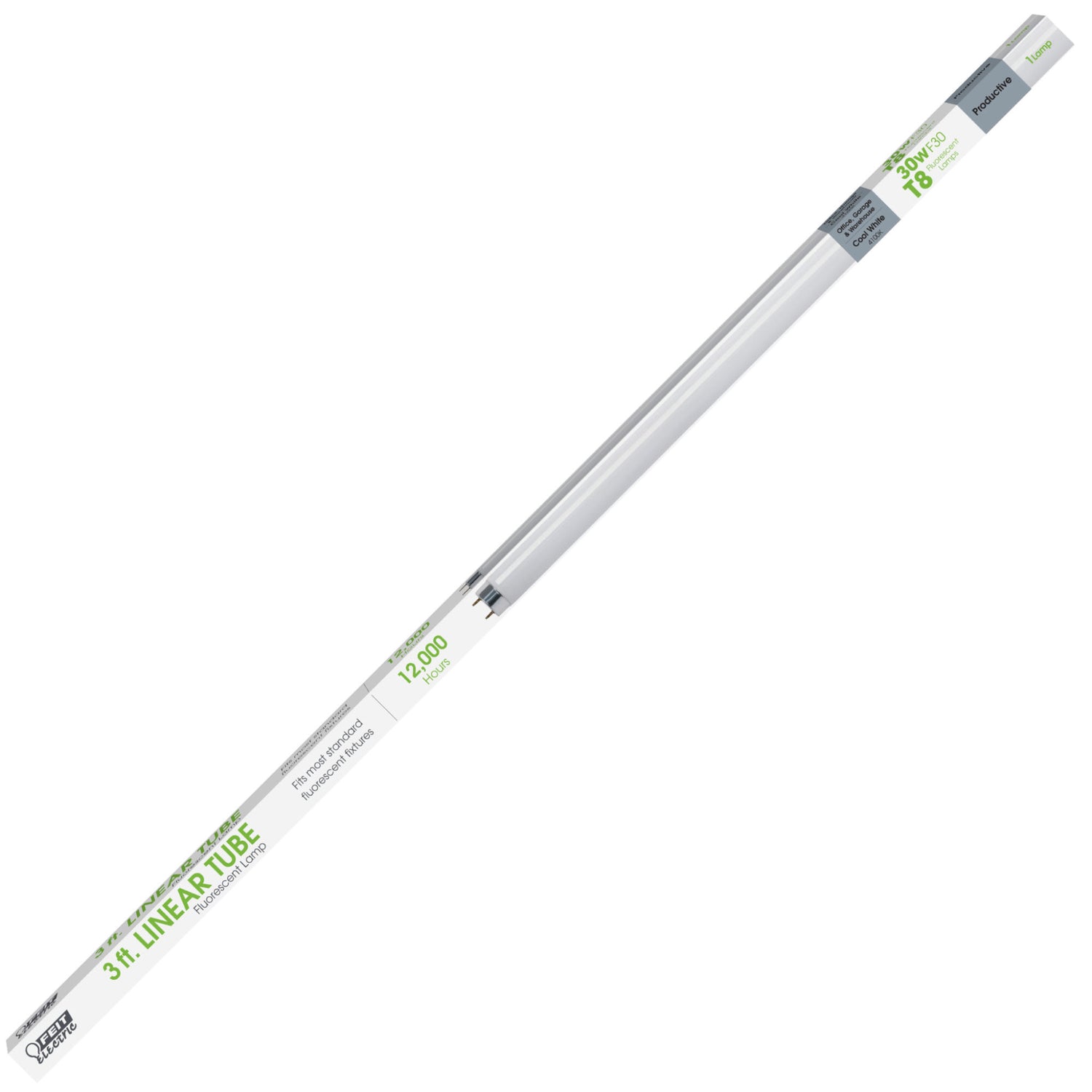 3 ft. 30W Cool White (4100K) G13 Base (T8 Replacement) Fluorescent Linear Light Tube