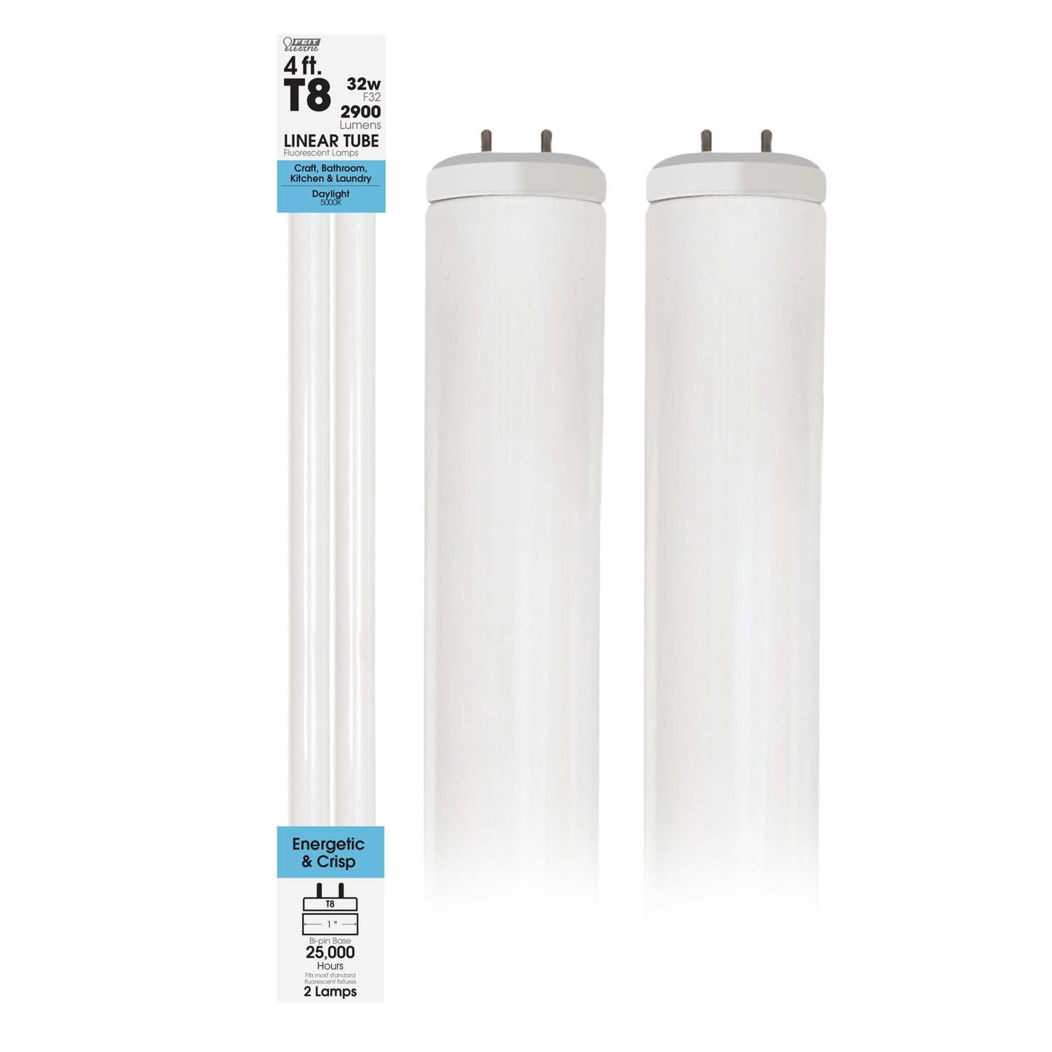 4 ft. 32W Daylight (5000K) T8 G13 Base High Output Fluorescent Linear Tube (2-Pack)