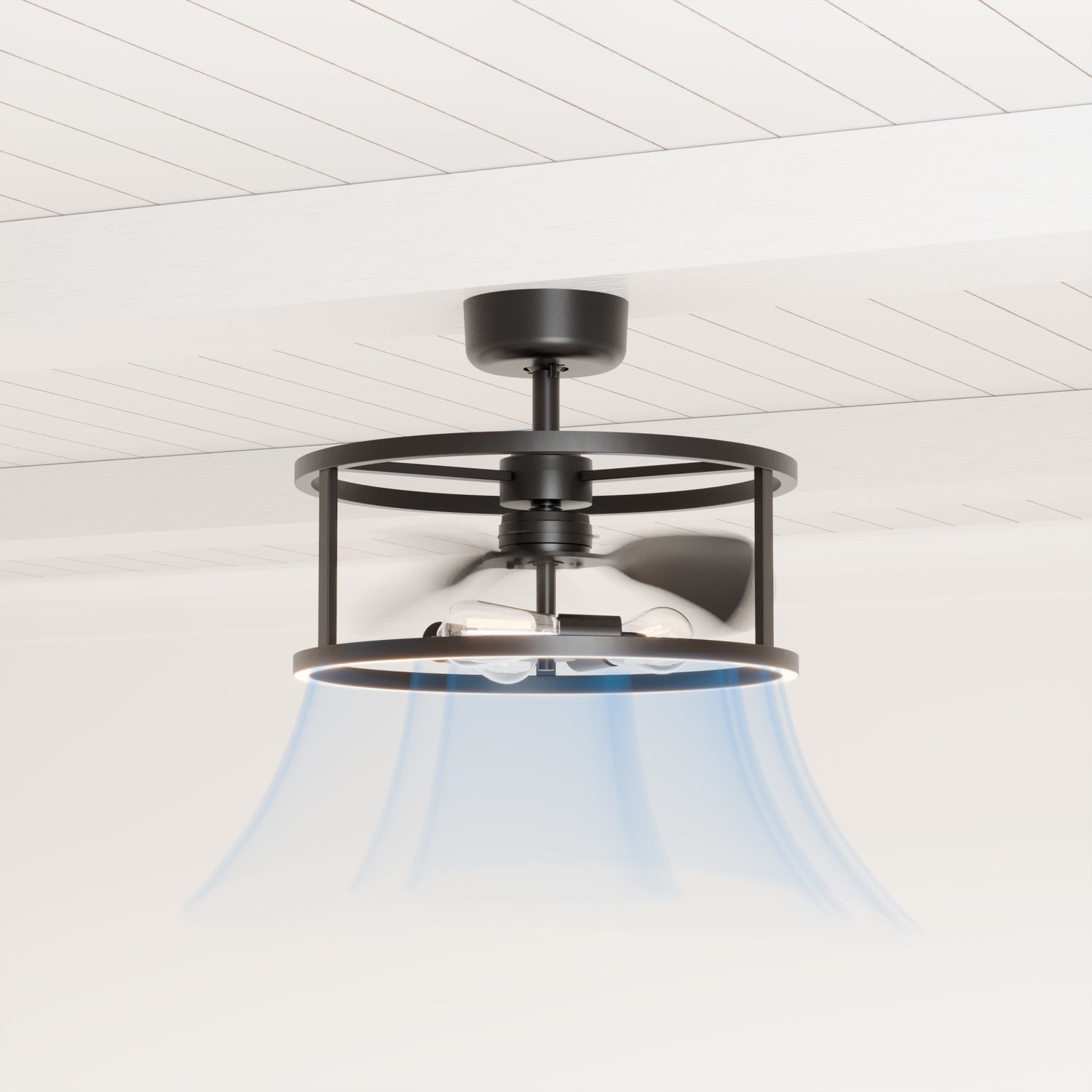 Katalyst Collection LED Decorative 3-Light Ceiling Fan, Matte Black