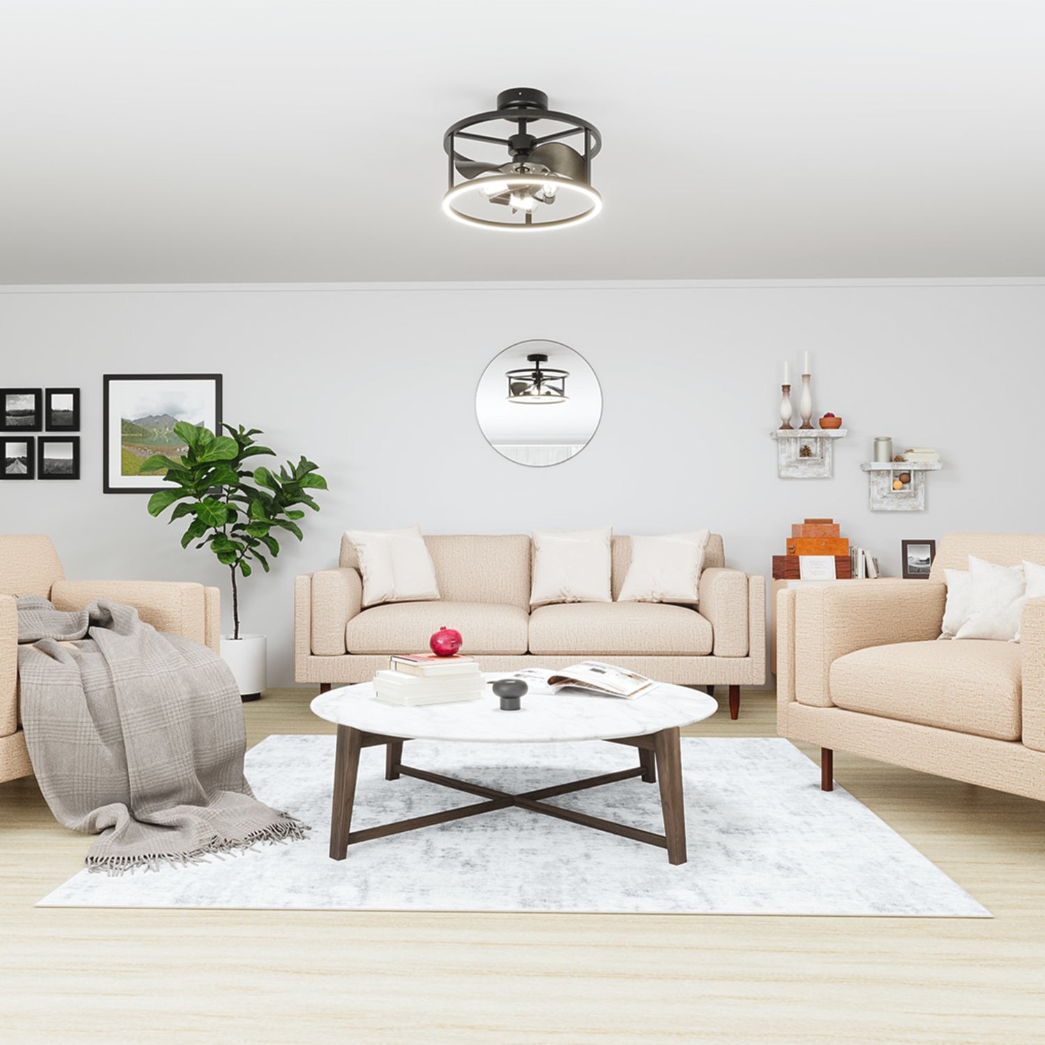 Katalyst Collection LED Decorative 3-Light Ceiling Fan, Matte Black