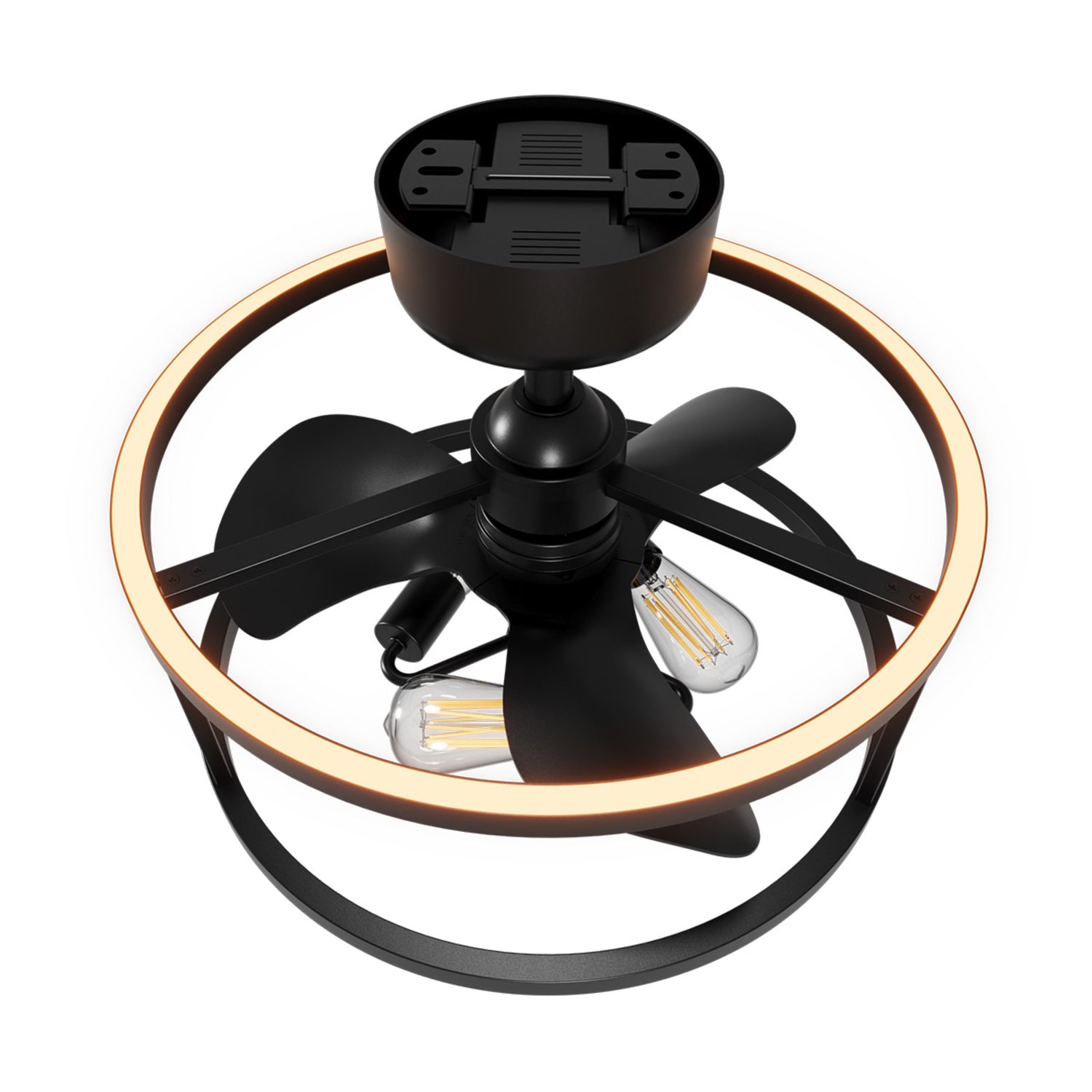 Katalyst Collection LED Decorative 3-Light Ceiling Fan, Matte Black