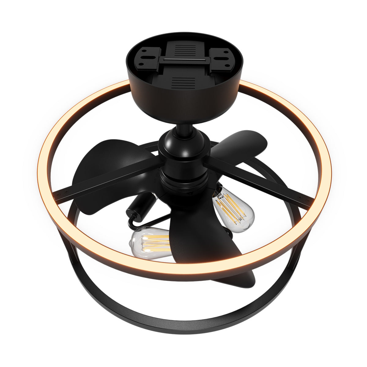 Katalyst Collection LED Decorative 3-Light Ceiling Fan, Matte Black
