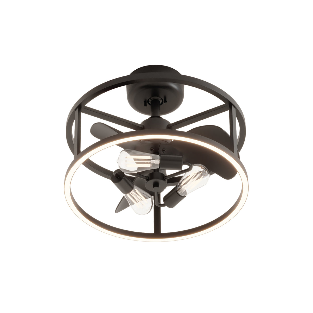 Katalyst Collection LED Decorative 3-Light Ceiling Fan, Matte Black