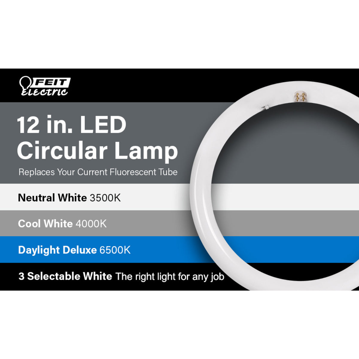 12 in. 20W (32W Replacement) Adjustable White G10Q (T9 Replacement) Direct Replacement (Type A) Non-Dimmable Circular LED Light