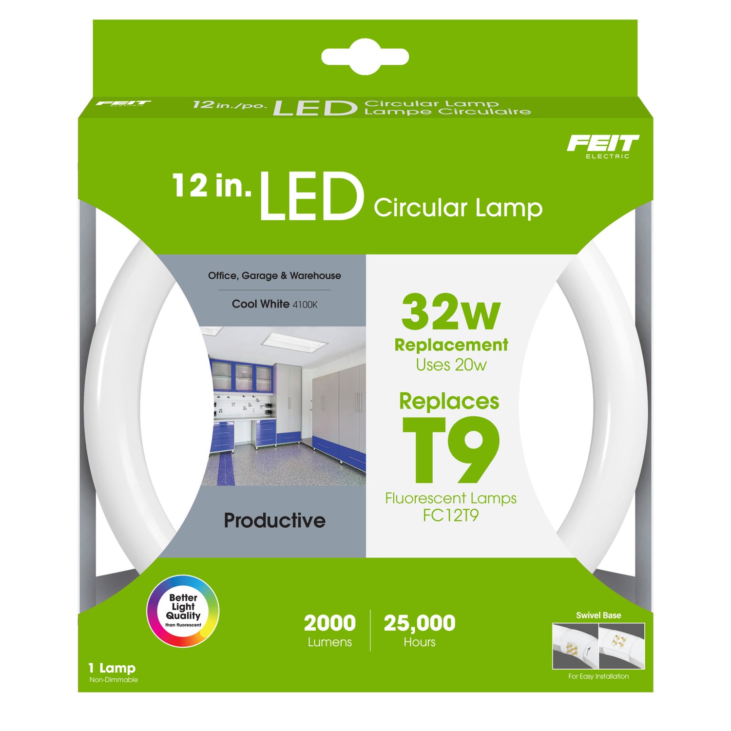 20W Cool White (4100K) T9 LED Circular Light Bulb Direct Replacement