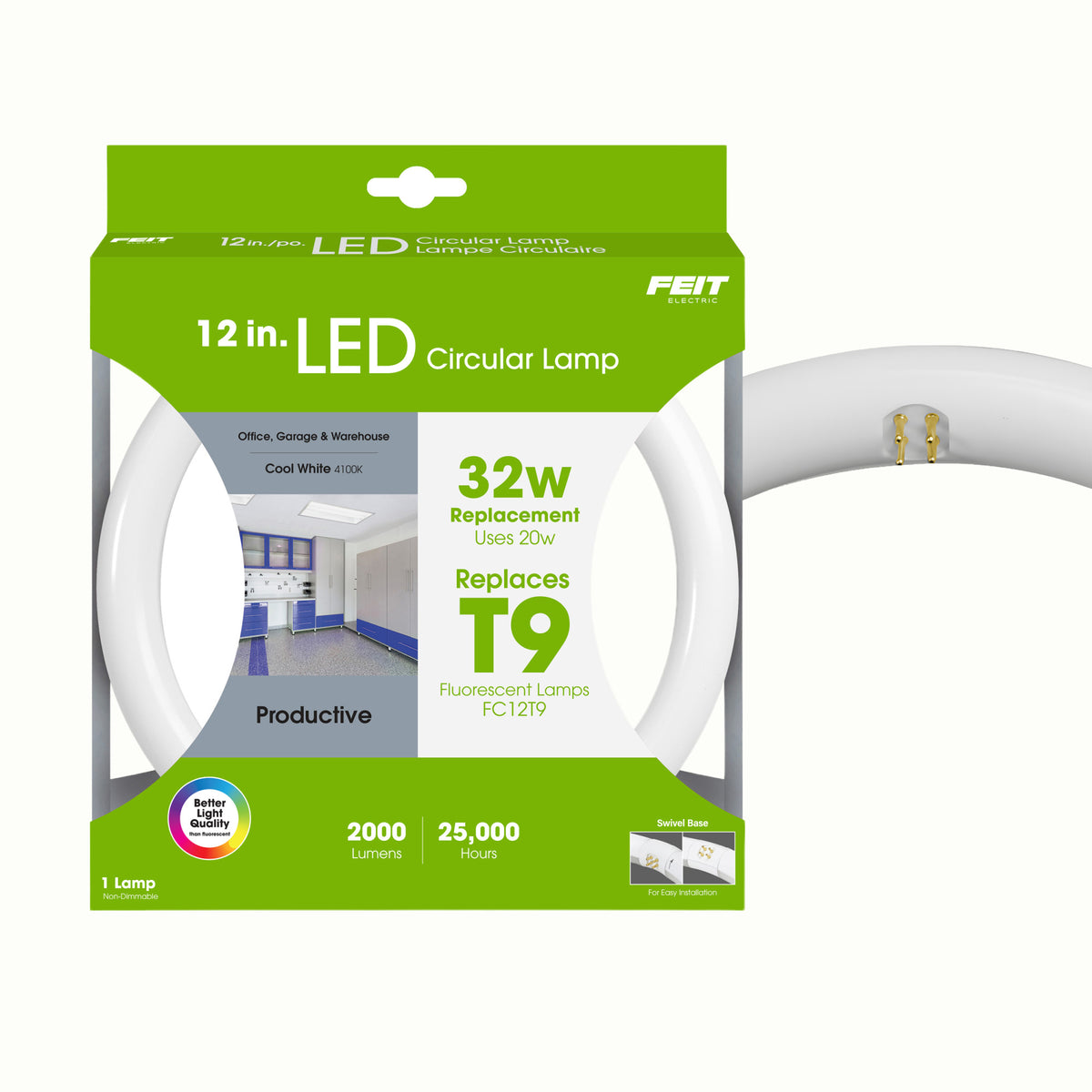 20W Cool White (4100K) T9 LED Circular Light Bulb Direct Replacement