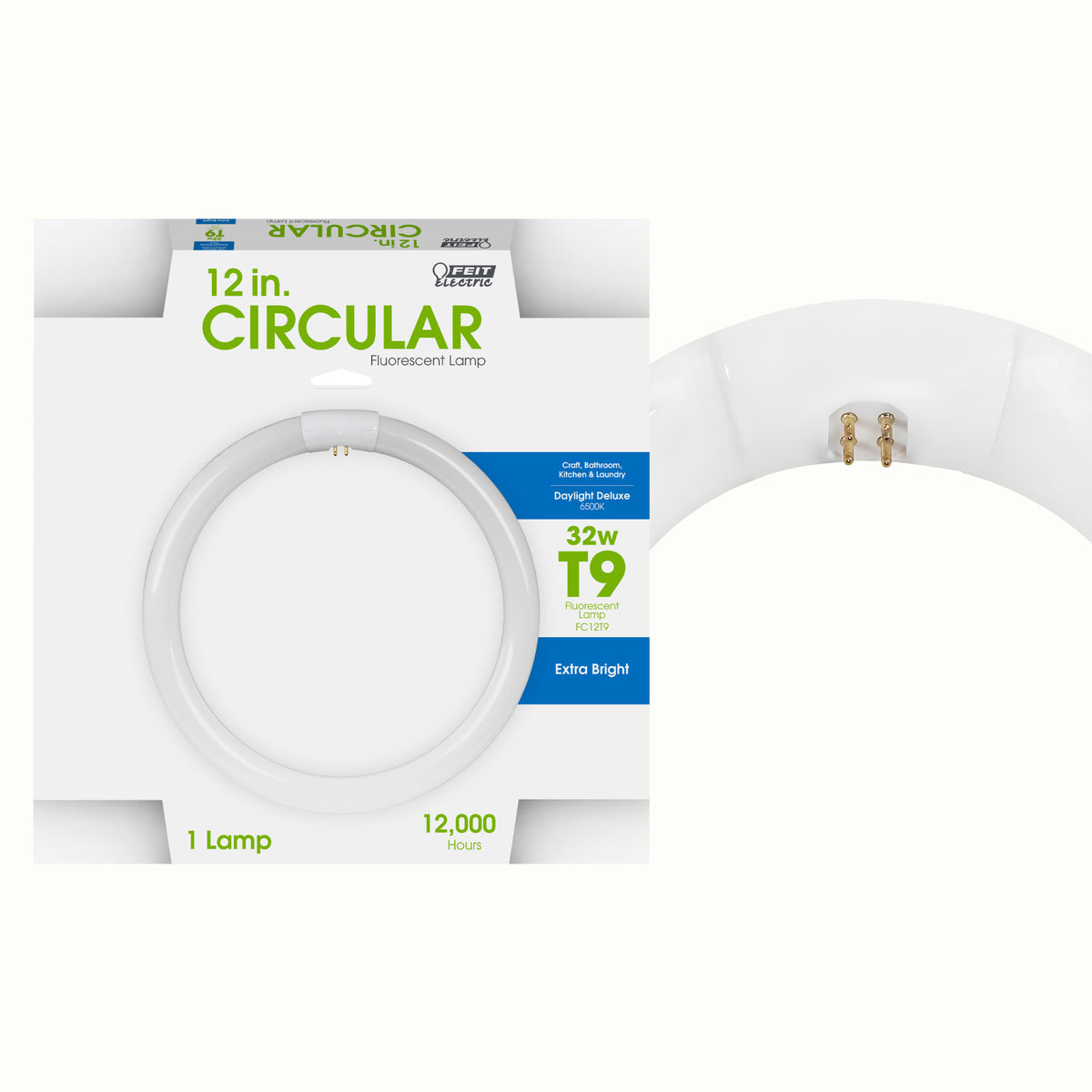 12 in. 32W Daylight Deluxe (6500K) 4-Pin (T9 Replacement) Fluorescent Circular Light Tube