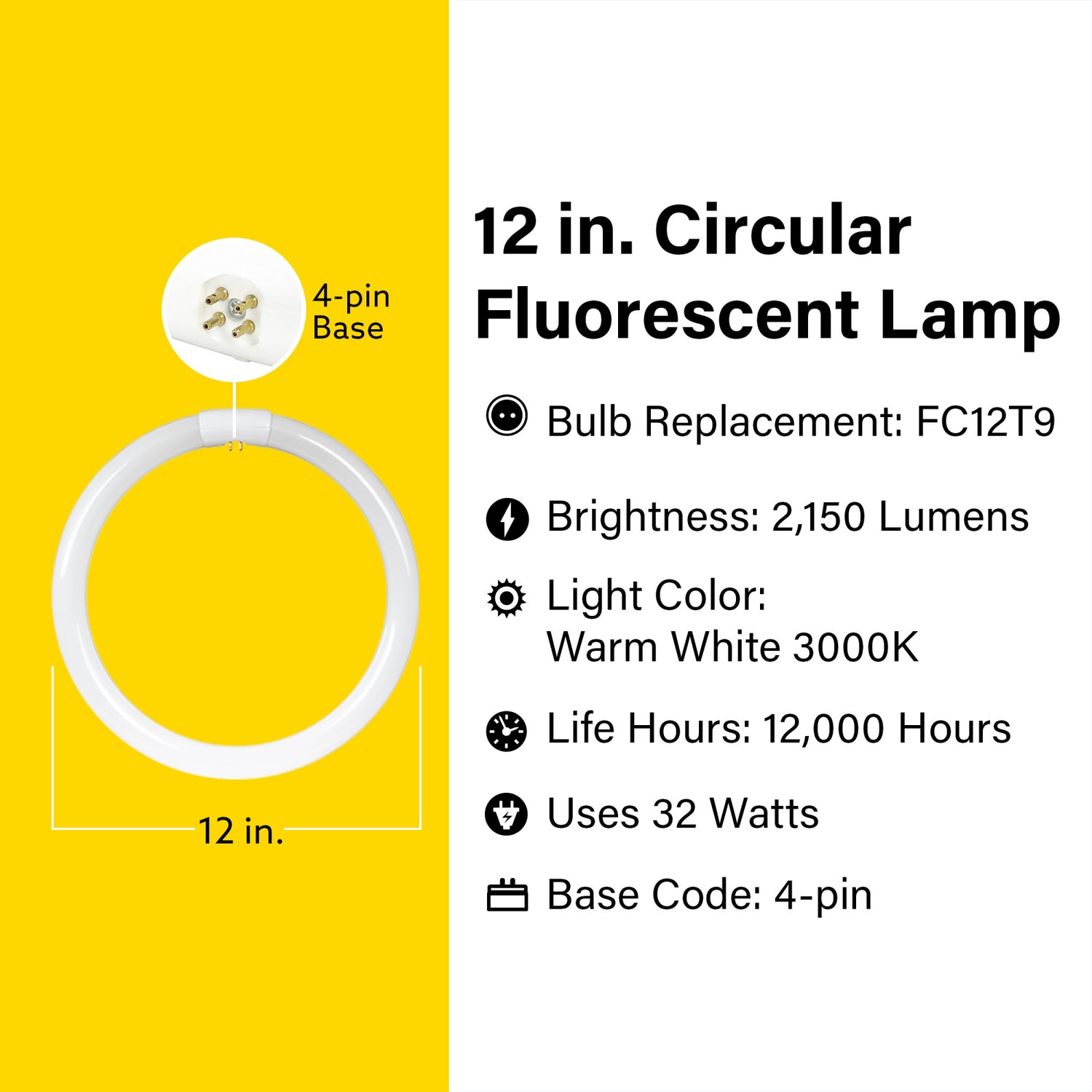 32W Warm White Fluorescent Circular