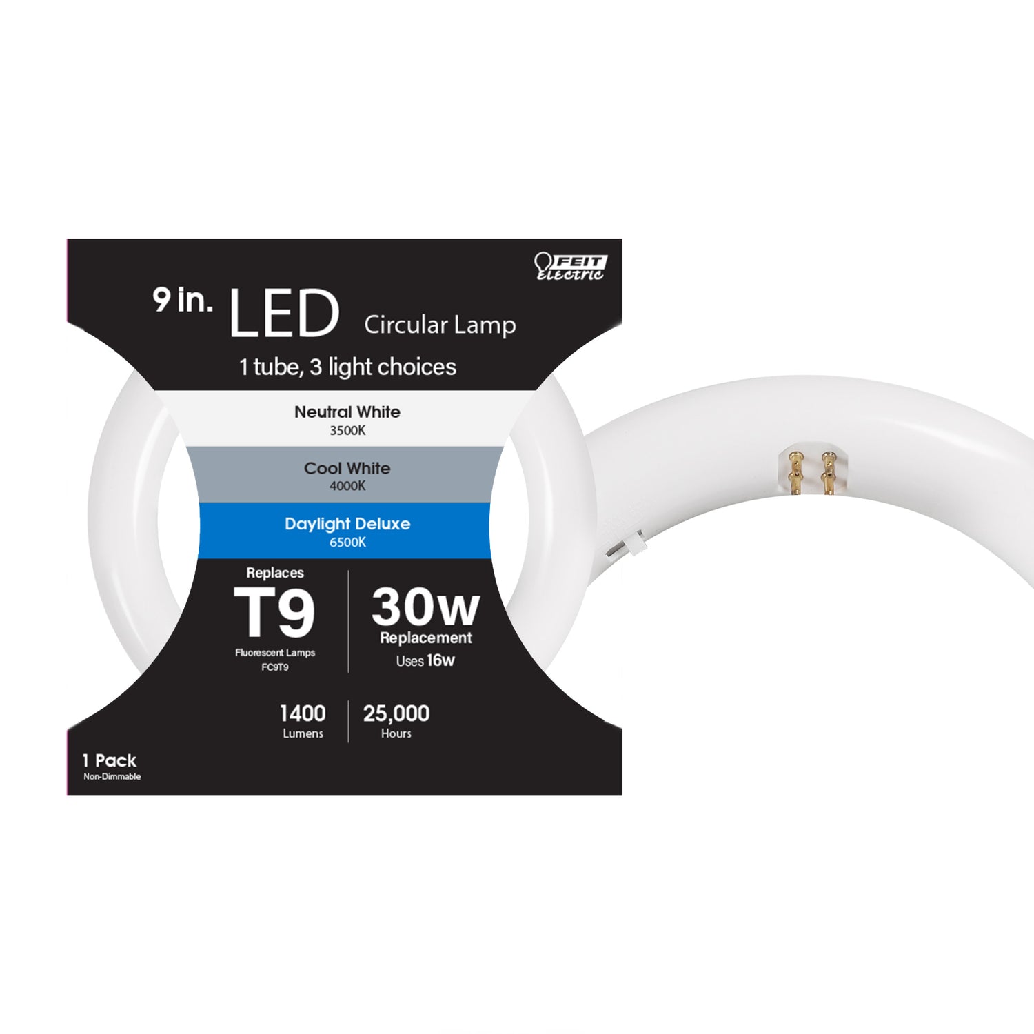 9 in. 16W (30W Replacement) Selectable White G10Q (T9 Replacement) Direct Replacement (Type A) Non-Dimmable Circular LED Light