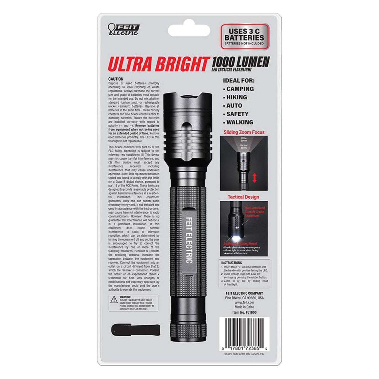 1000 Lumens Tactical LED Flashlight