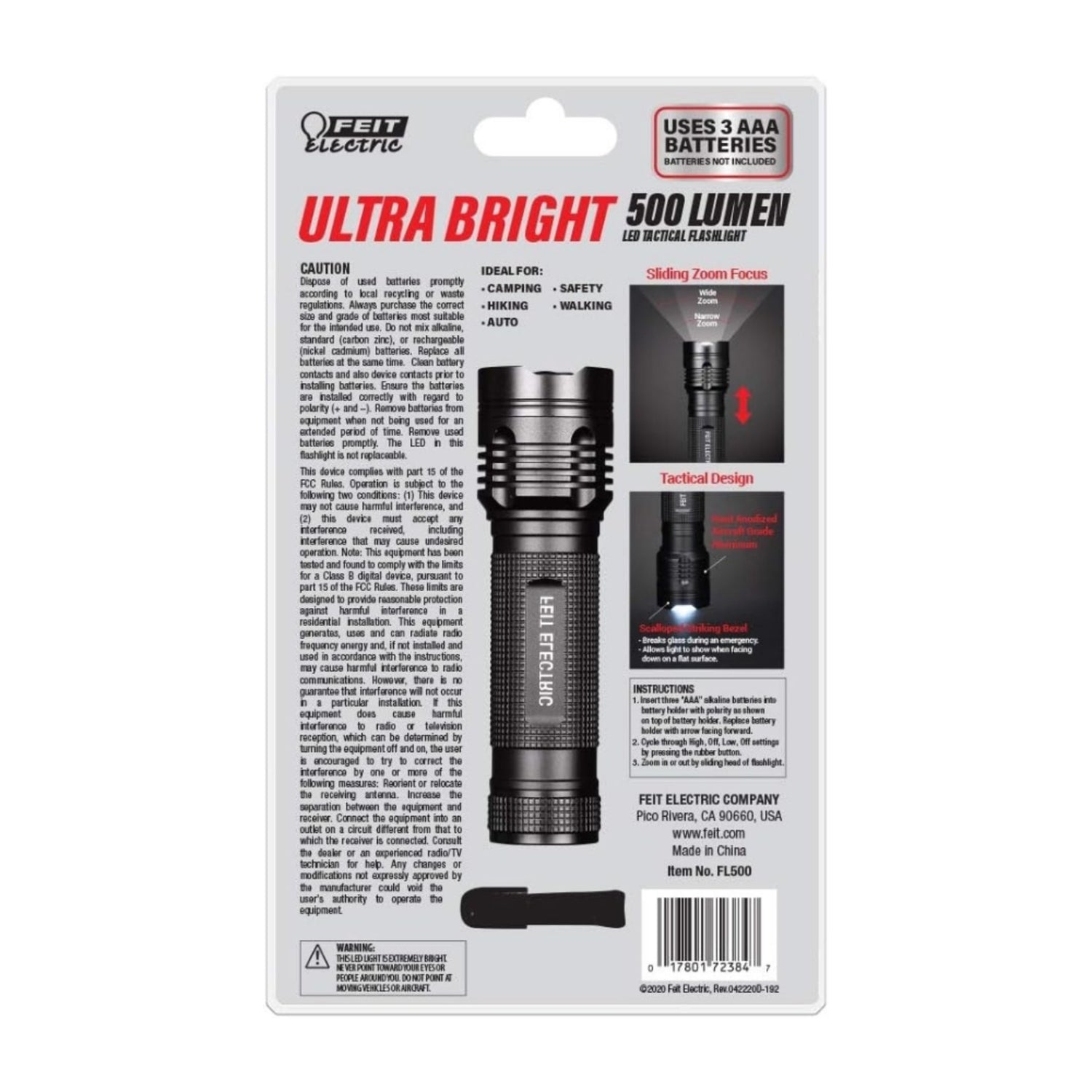 500 Lumens Tactical LED Flashlight