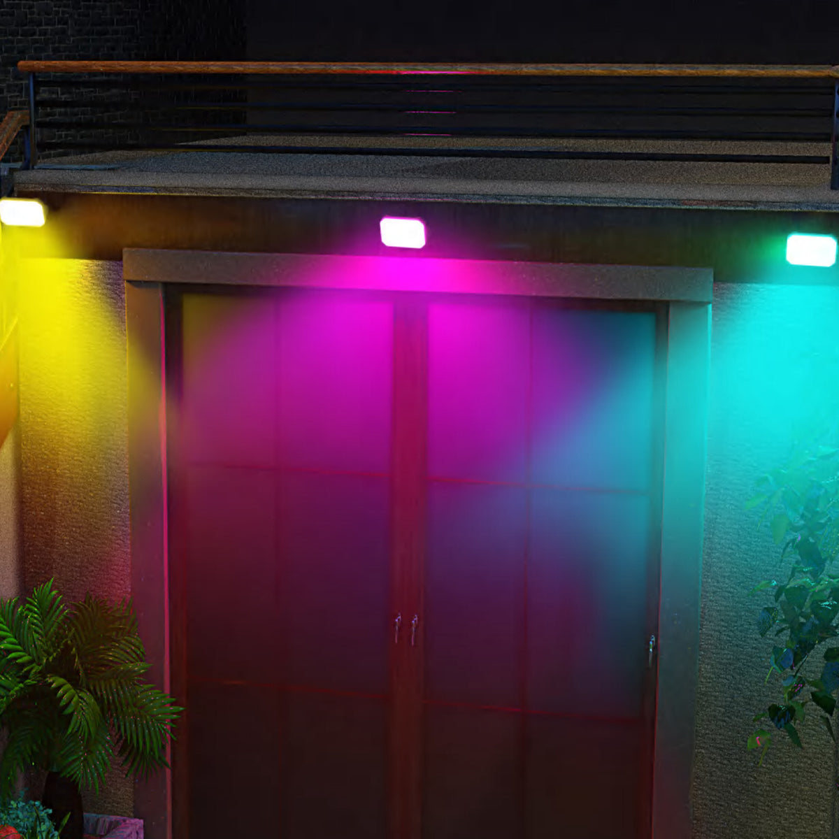4-Pack Color Changing Smart Flood Lights with Remote