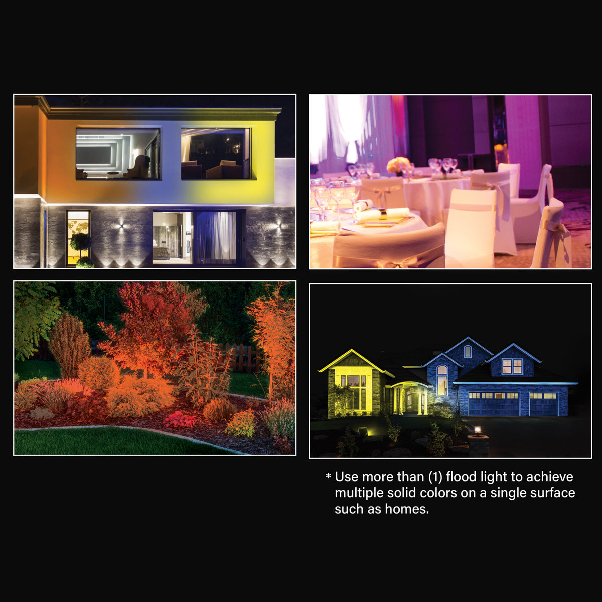 Color Caster 30W Color Caster Multi-Color Rechargeable Outdoor LED Flood Light with ...