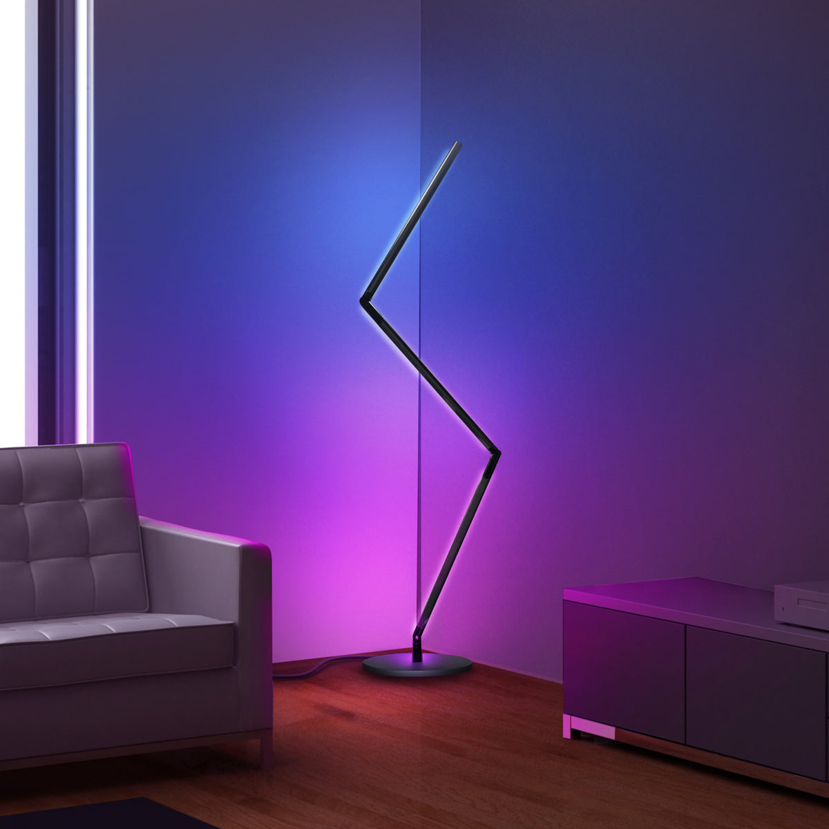52 in. Smart Multi-Color Folding Floor Lamp with Chasing and Music Sync