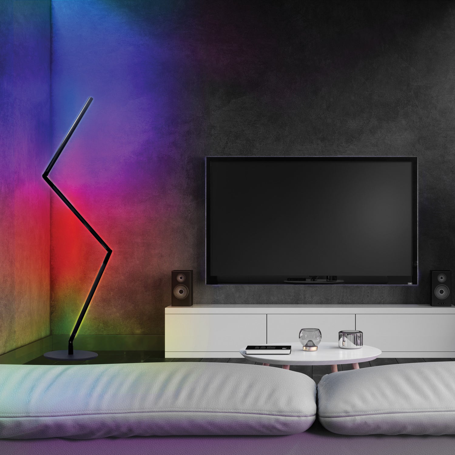 52 in. Smart Multi-Color Folding Floor Lamp with Chasing and Music Sync