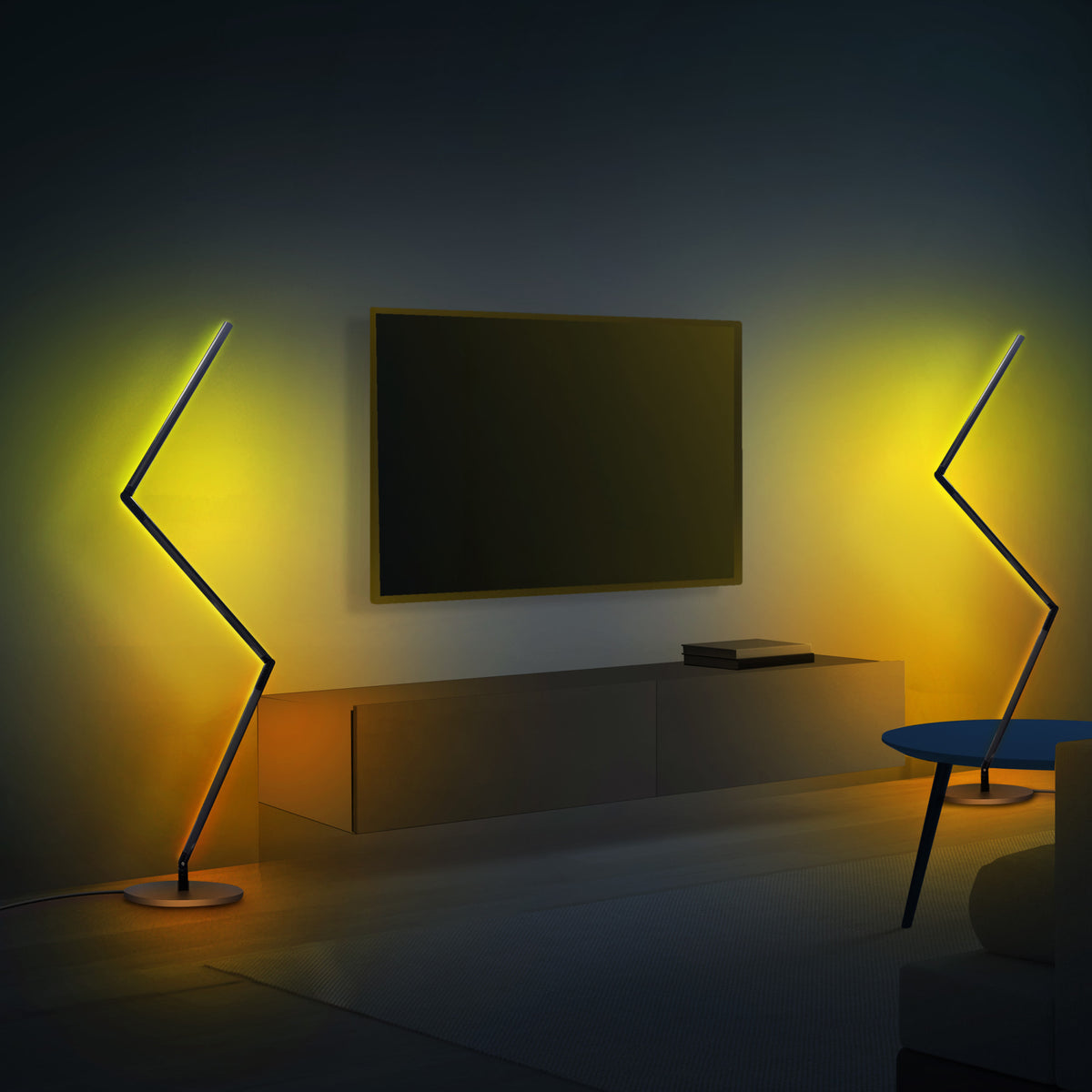 52 in. Smart Multi-Color Folding Floor Lamp with Chasing and Music Sync