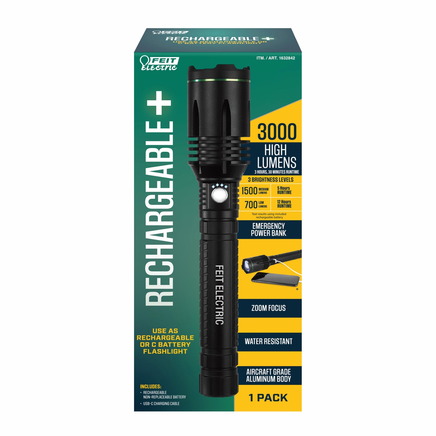 3 piece led rechargeable flashlight 11.7 in. Plus LS2 Helmets Electric Shield Millennium Stow one in your Knob:Black Camo