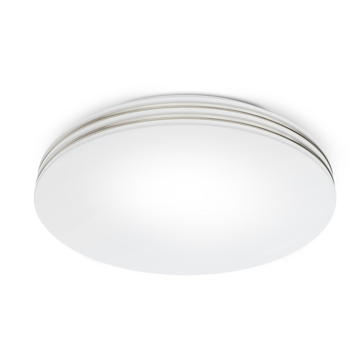 14 in. Dimmable Adjustable White LED Flush Mount Ceiling Fixture, Chrome