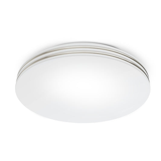 14 in. Dimmable Adjustable White LED Flush Mount Ceiling Fixture with Switch Mode, Chrome
