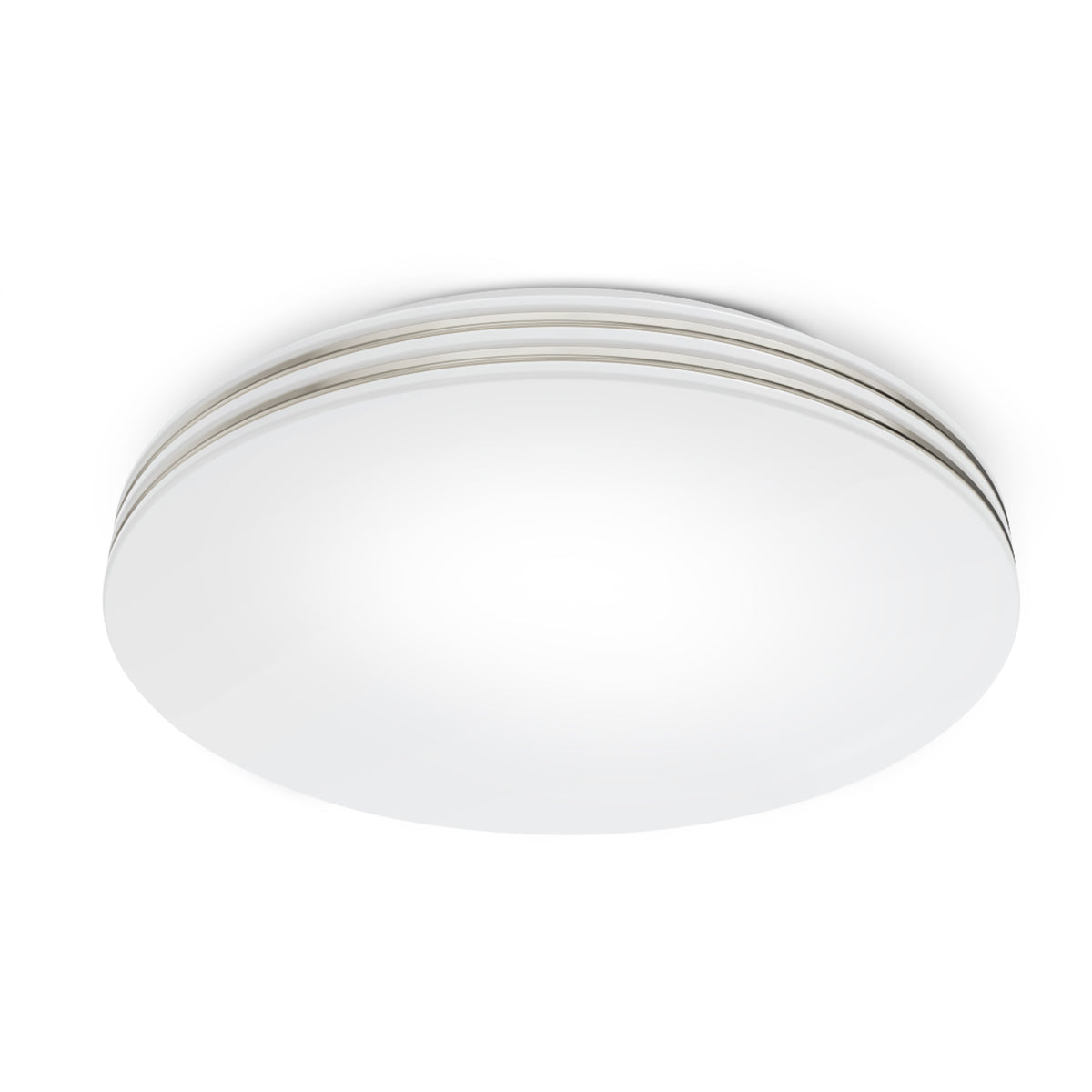 14 in. Dimmable Adjustable White LED Flush Mount Ceiling Fixture with Switch Mode, Chrome