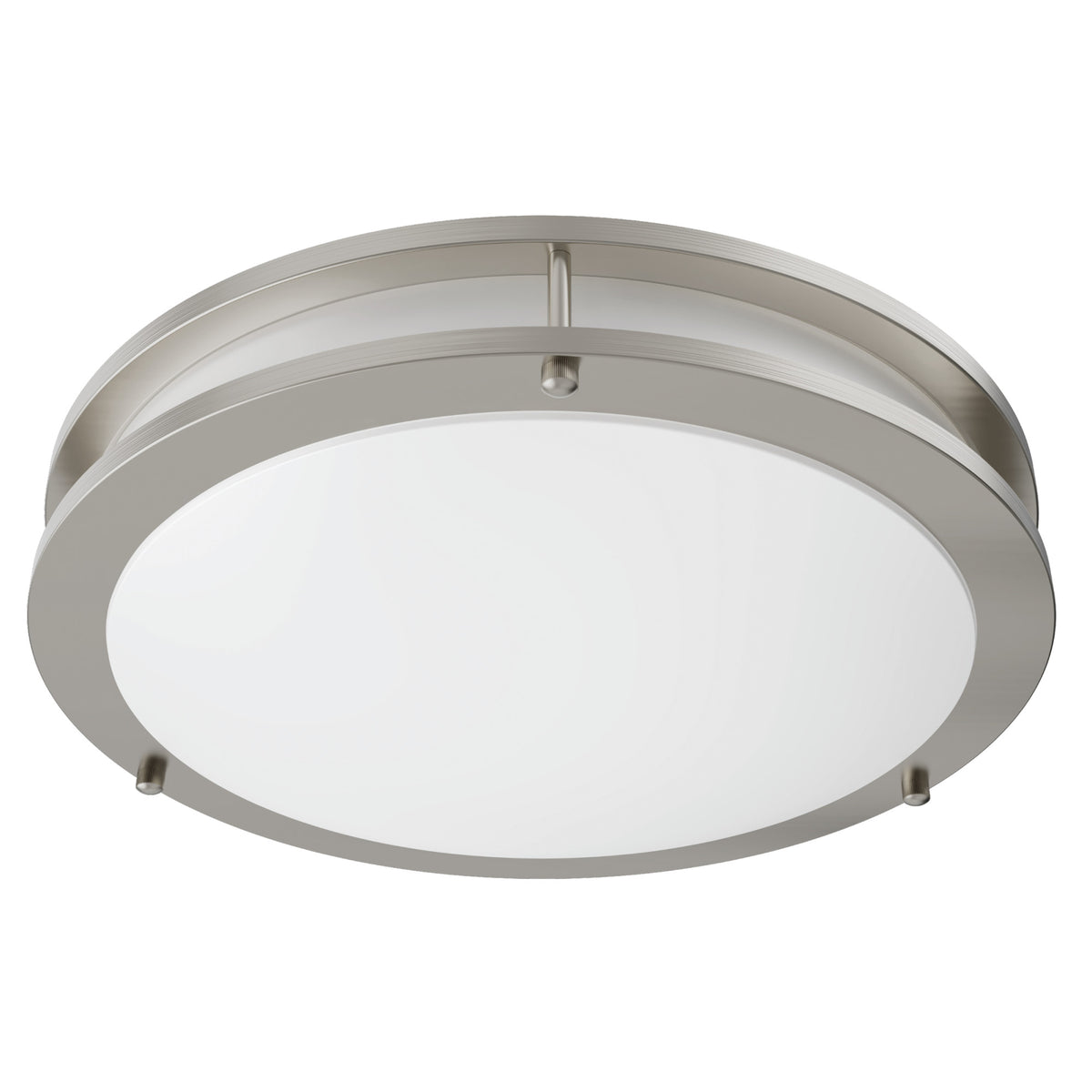 14 in. Dimmable Adjustable White LED Flush Mount Ceiling Fixture with Switch Mode, Brushed Nickel