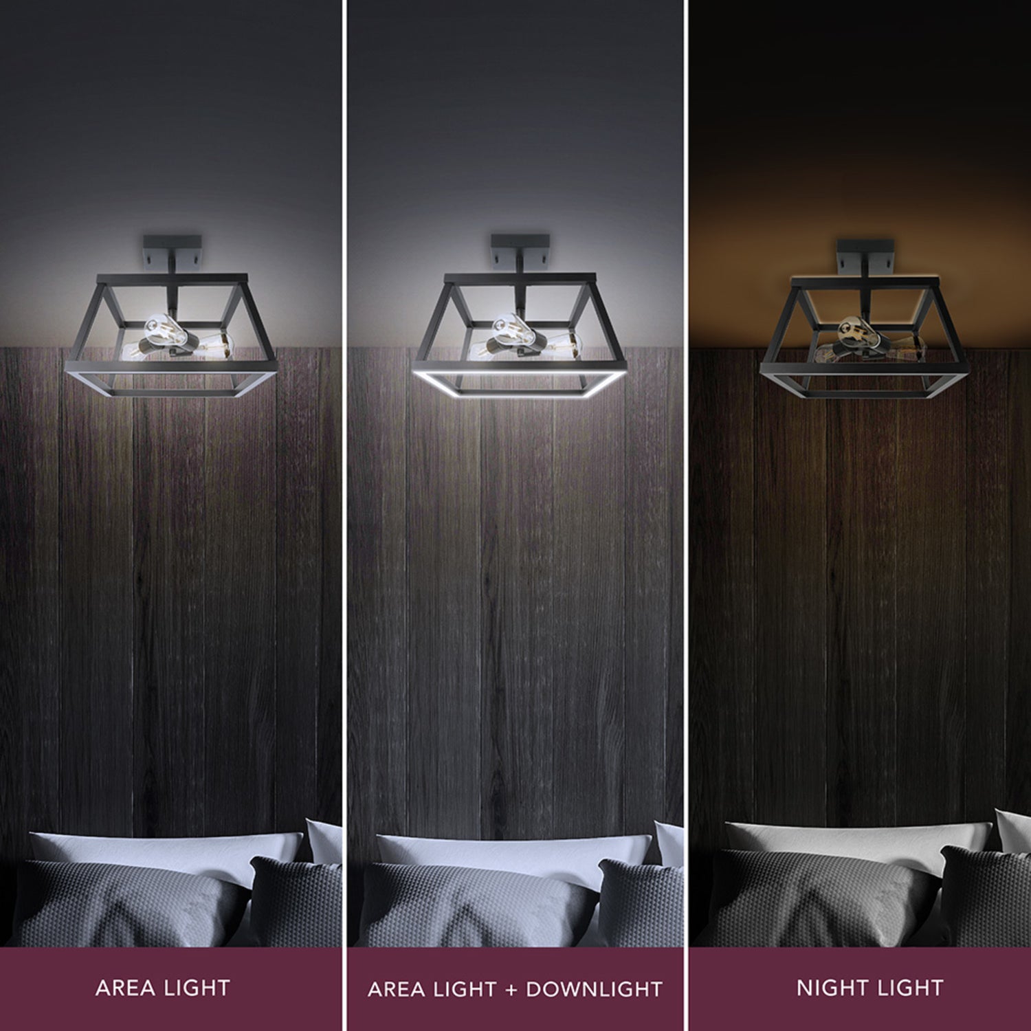 Katalyst Collection 15 in. Decorative 3-Light Trapezoid Semi-Flush Mount
