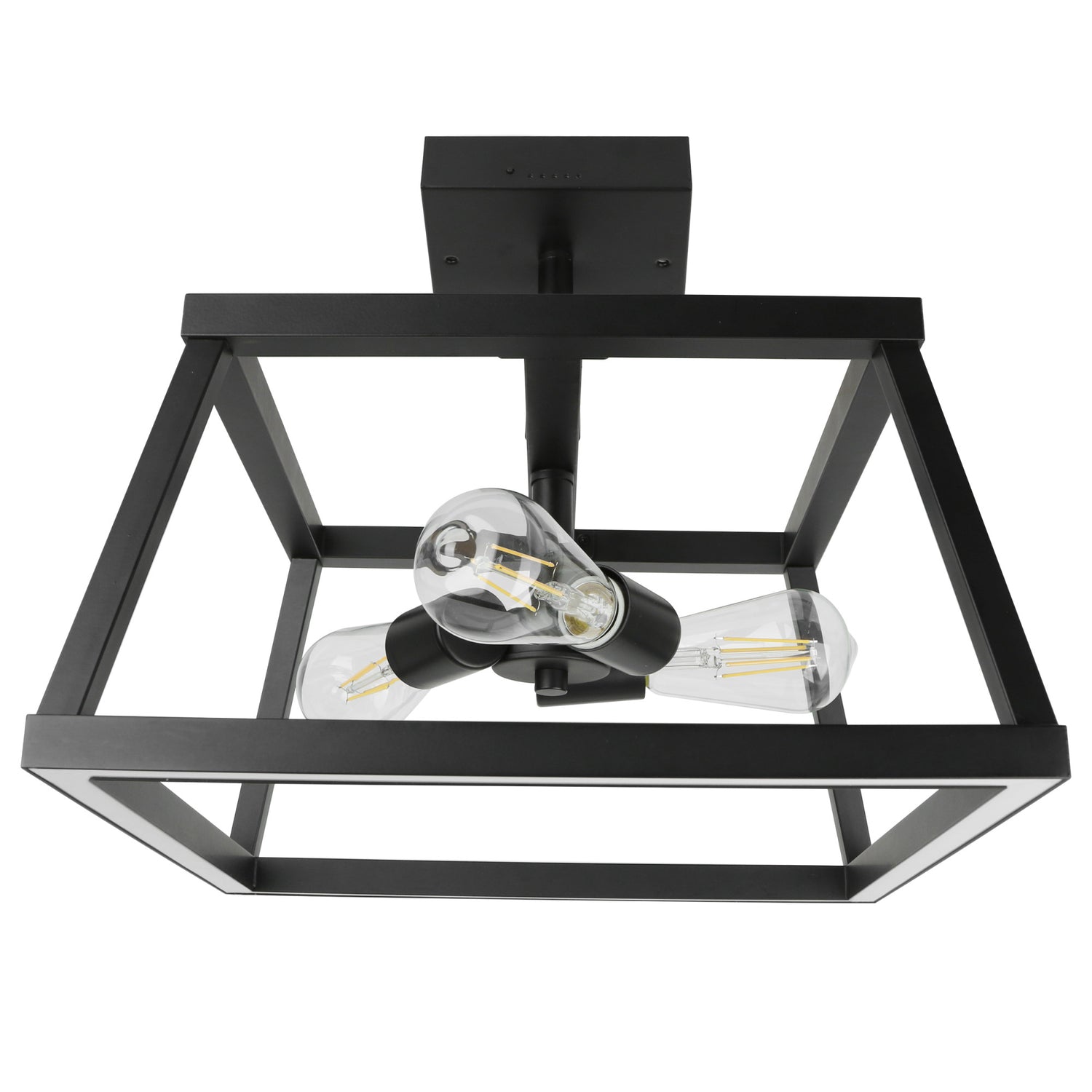 Katalyst Collection 15 in. Decorative 3-Light Trapezoid Semi-Flush Mount