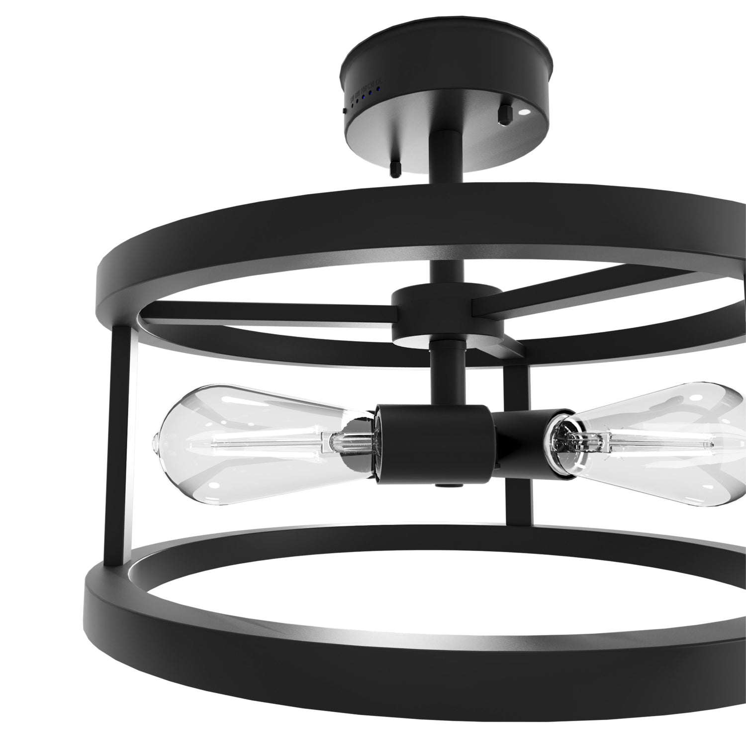 Katalyst Collection LED Semi Flush Decorative Ceiling Light Fixture Matte Black