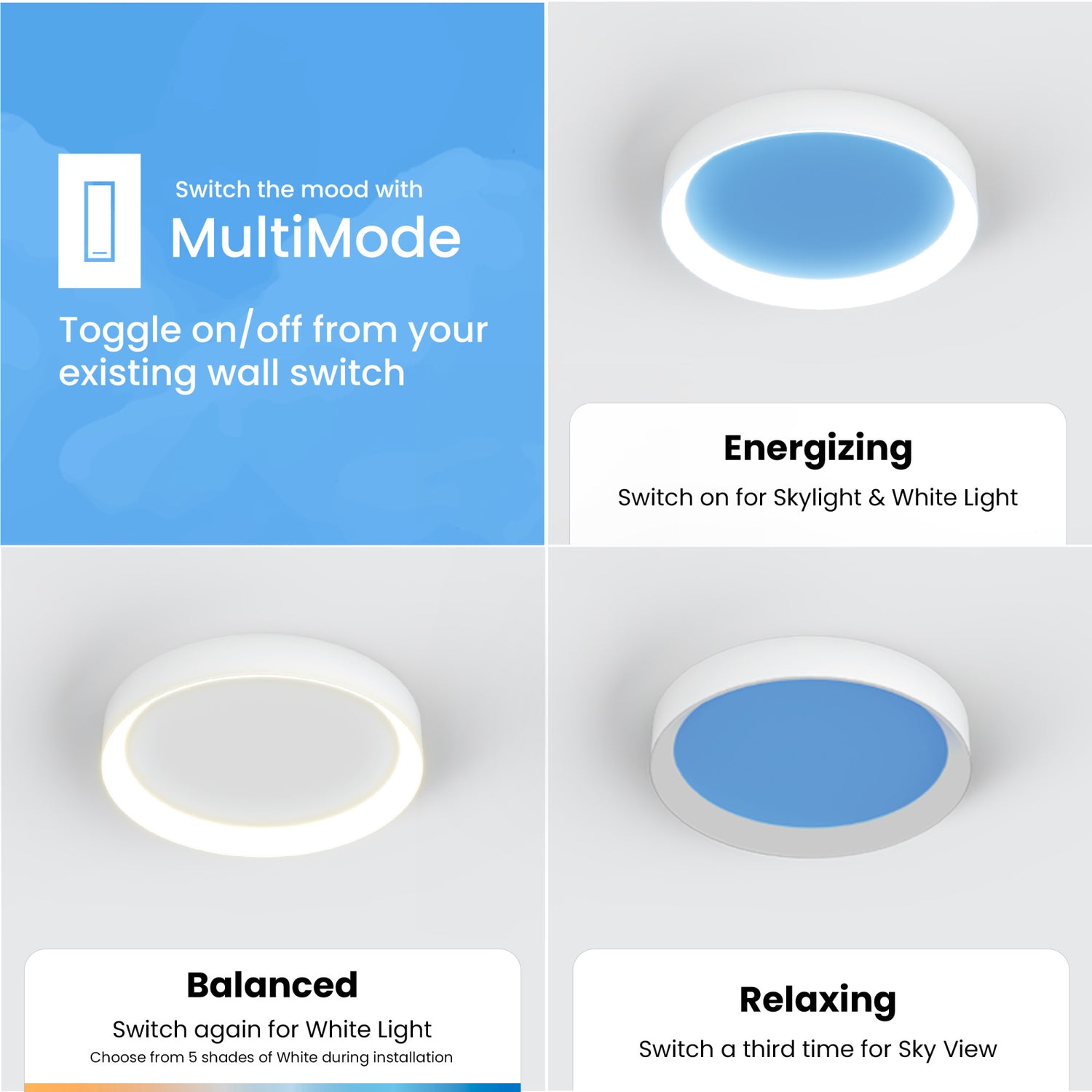 Vista 15 in. Round Flush Mount LED Skylight Fixture