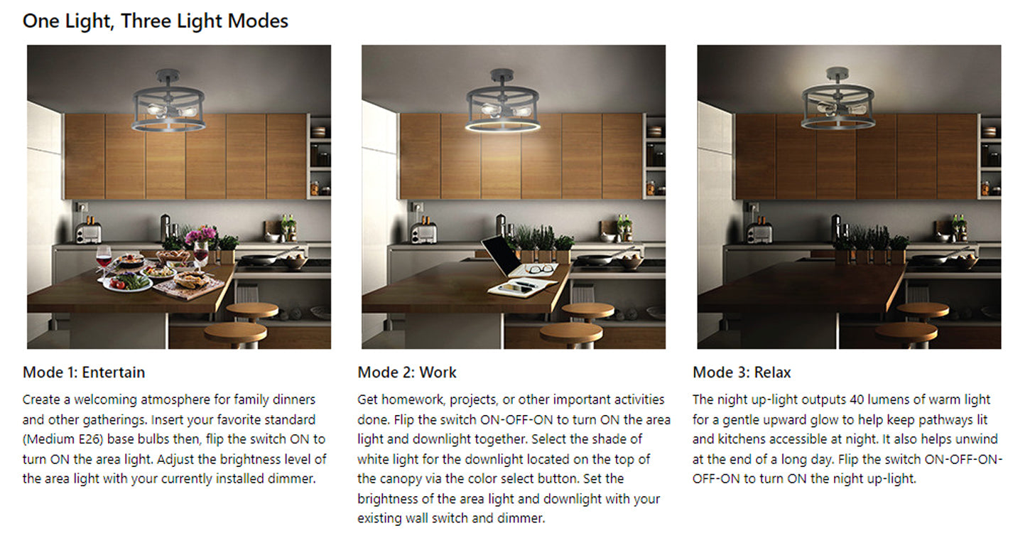 Katalyst Collection LED Semi Flush Decorative Ceiling Light Fixture ...