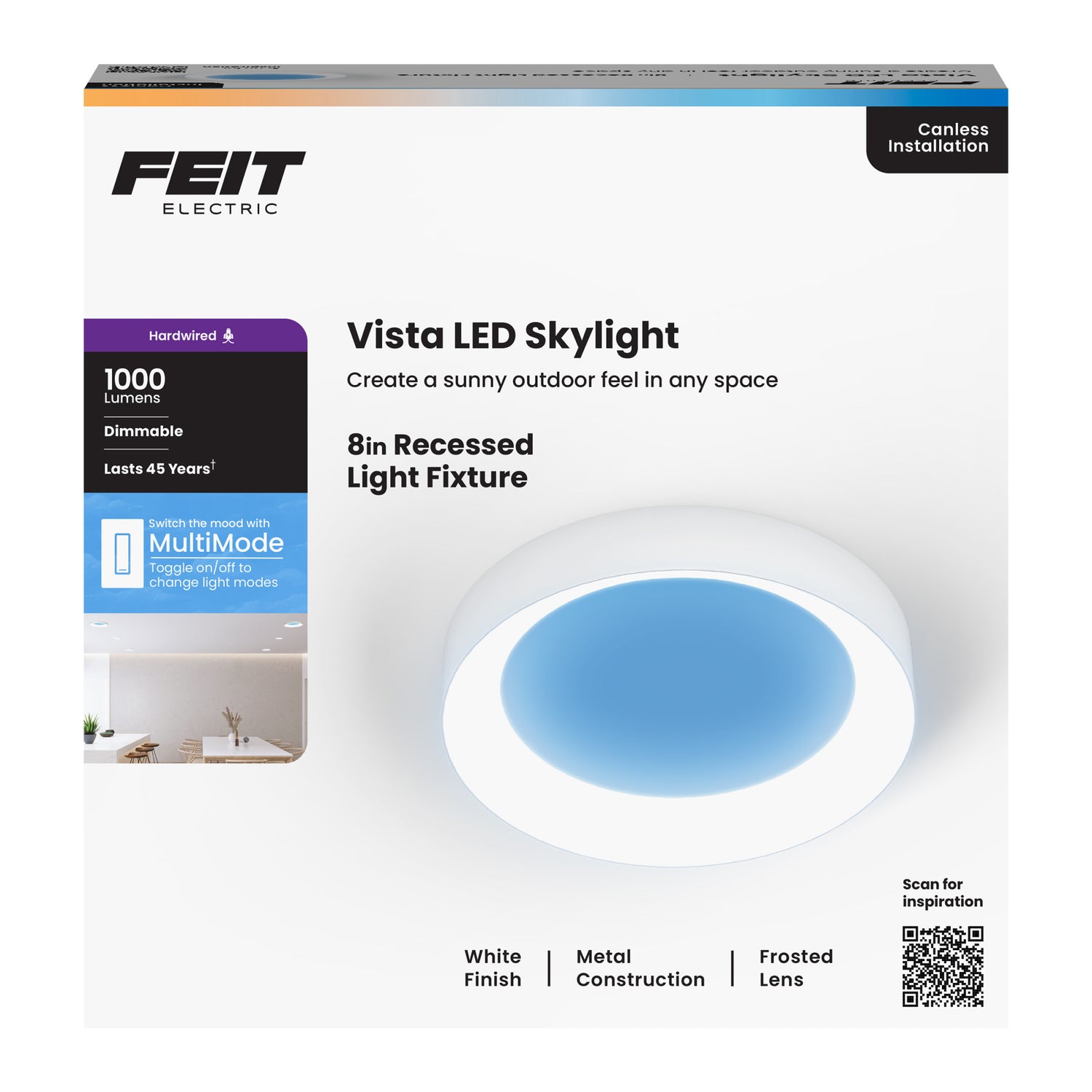 Vista 8 in. Round Canless LED Skylight Fixture