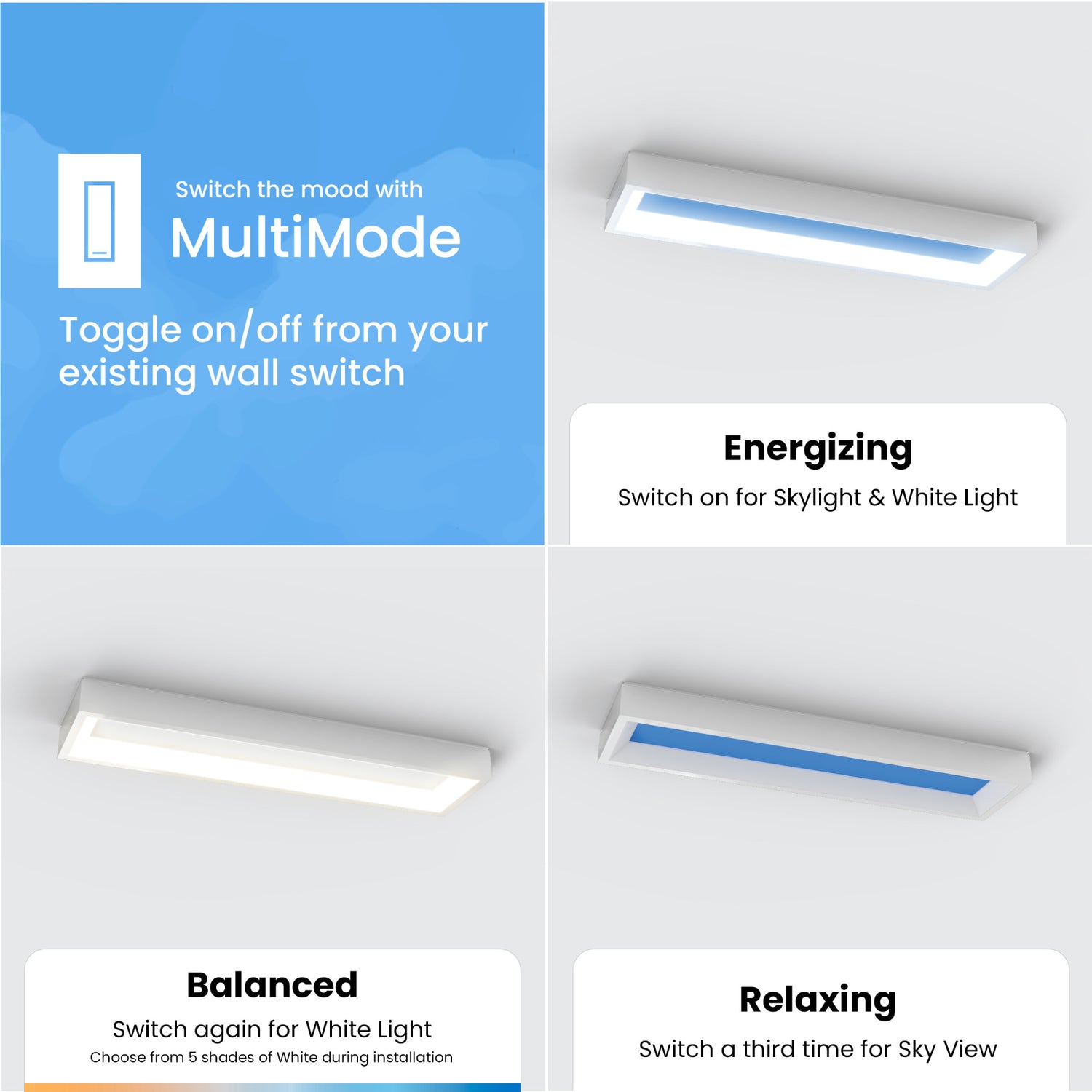 Vista 0.5 ft. x 2 ft. Flat Panel LED Skylight Fixture