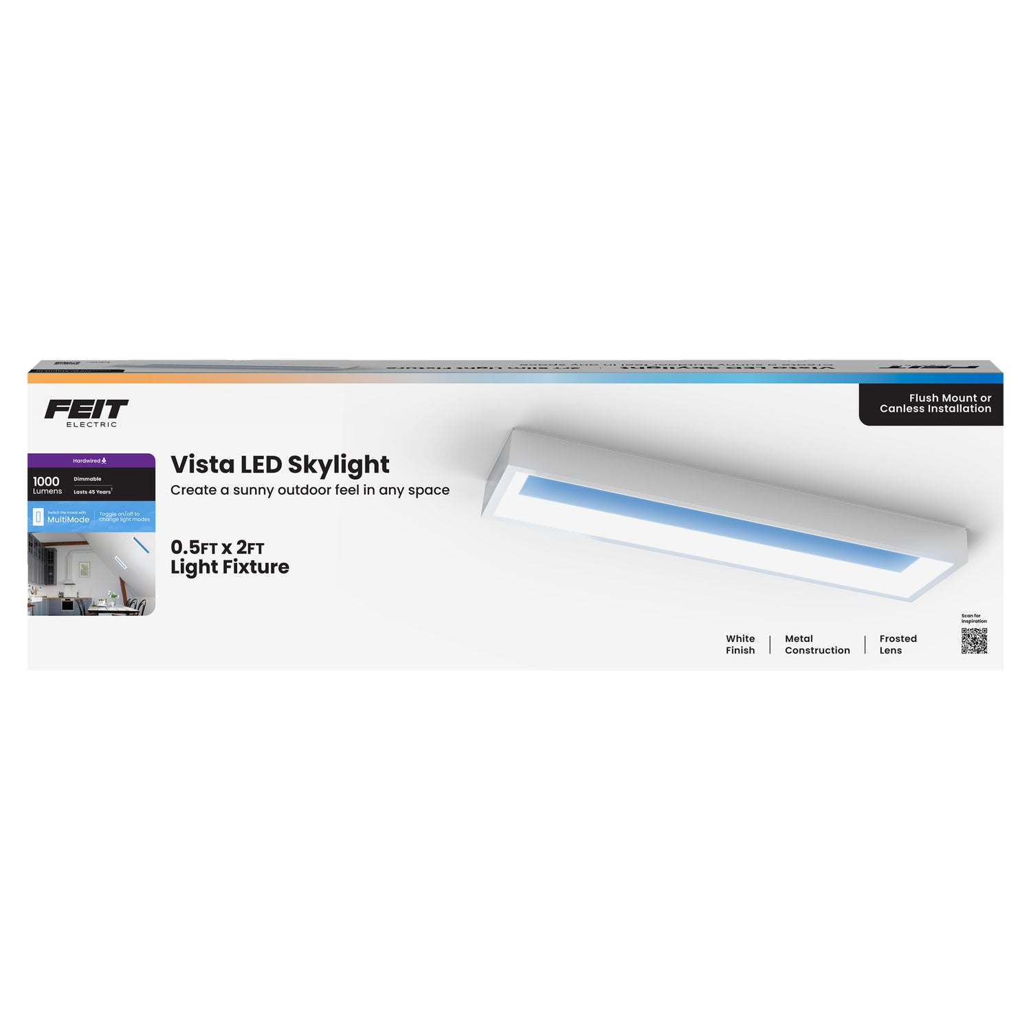 Vista 0.5 ft. x 2 ft. Flat Panel LED Skylight Fixture